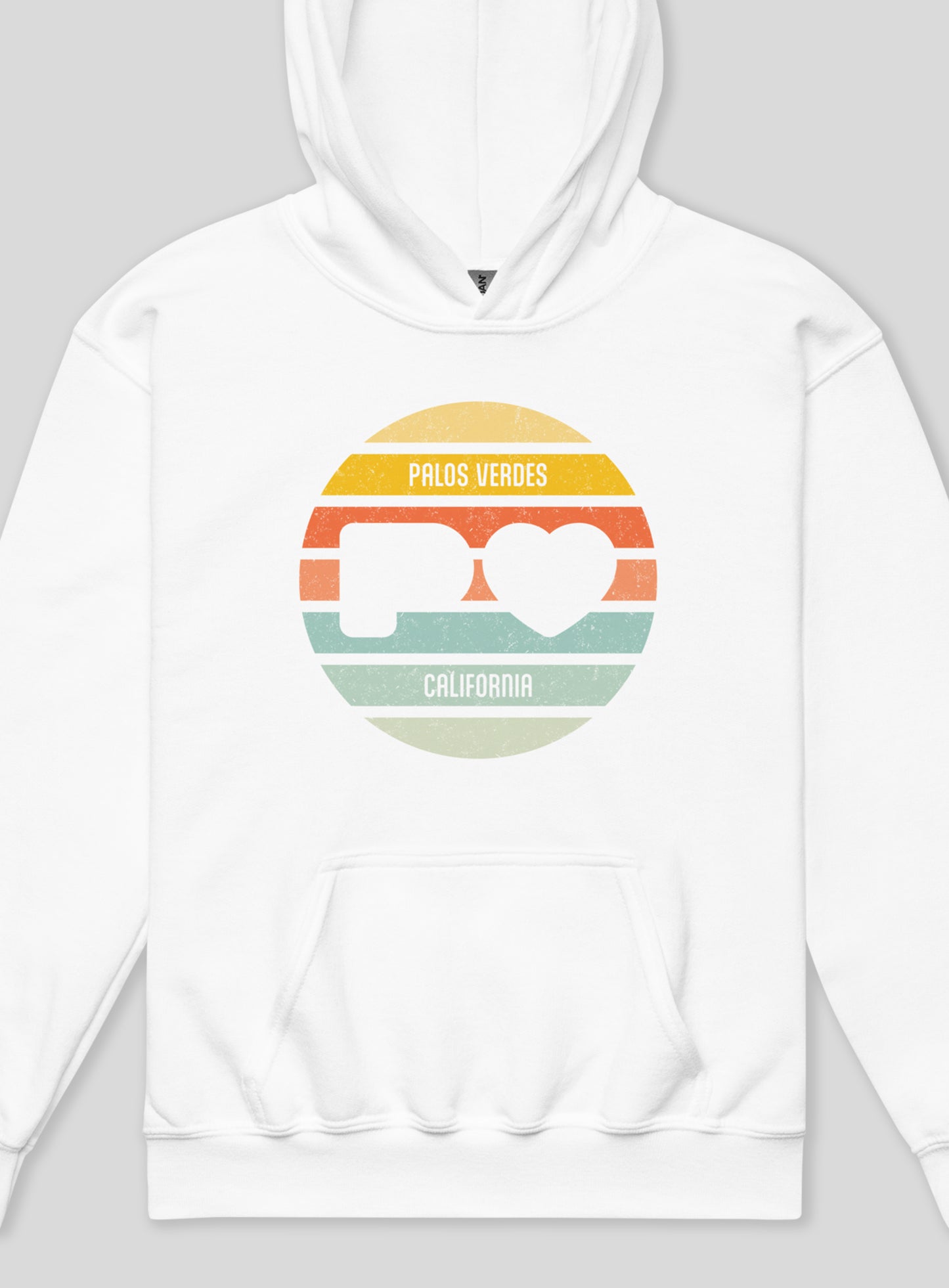 Youth: Palos Verdes Sunset Pullover Hoodie - White