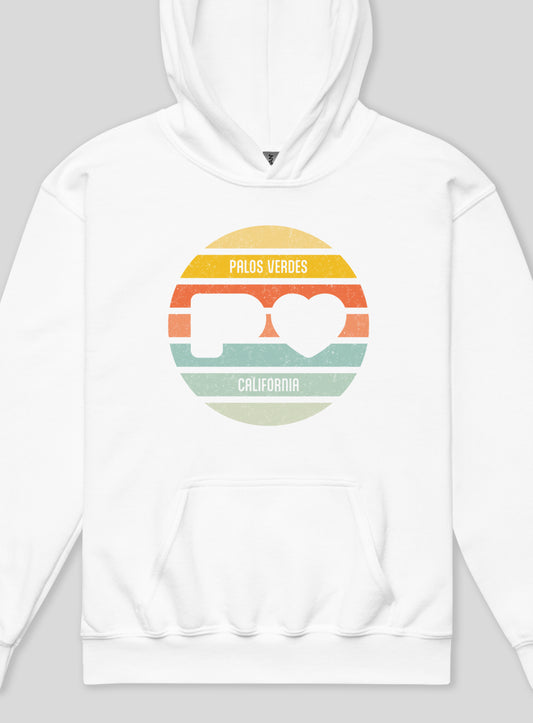 Youth: Palos Verdes Sunset Pullover Hoodie - White