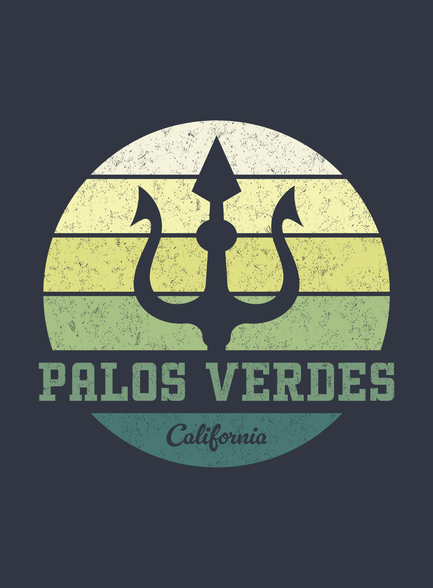 Unisex: Palos Verdes Trident Tee -  Heather Navy