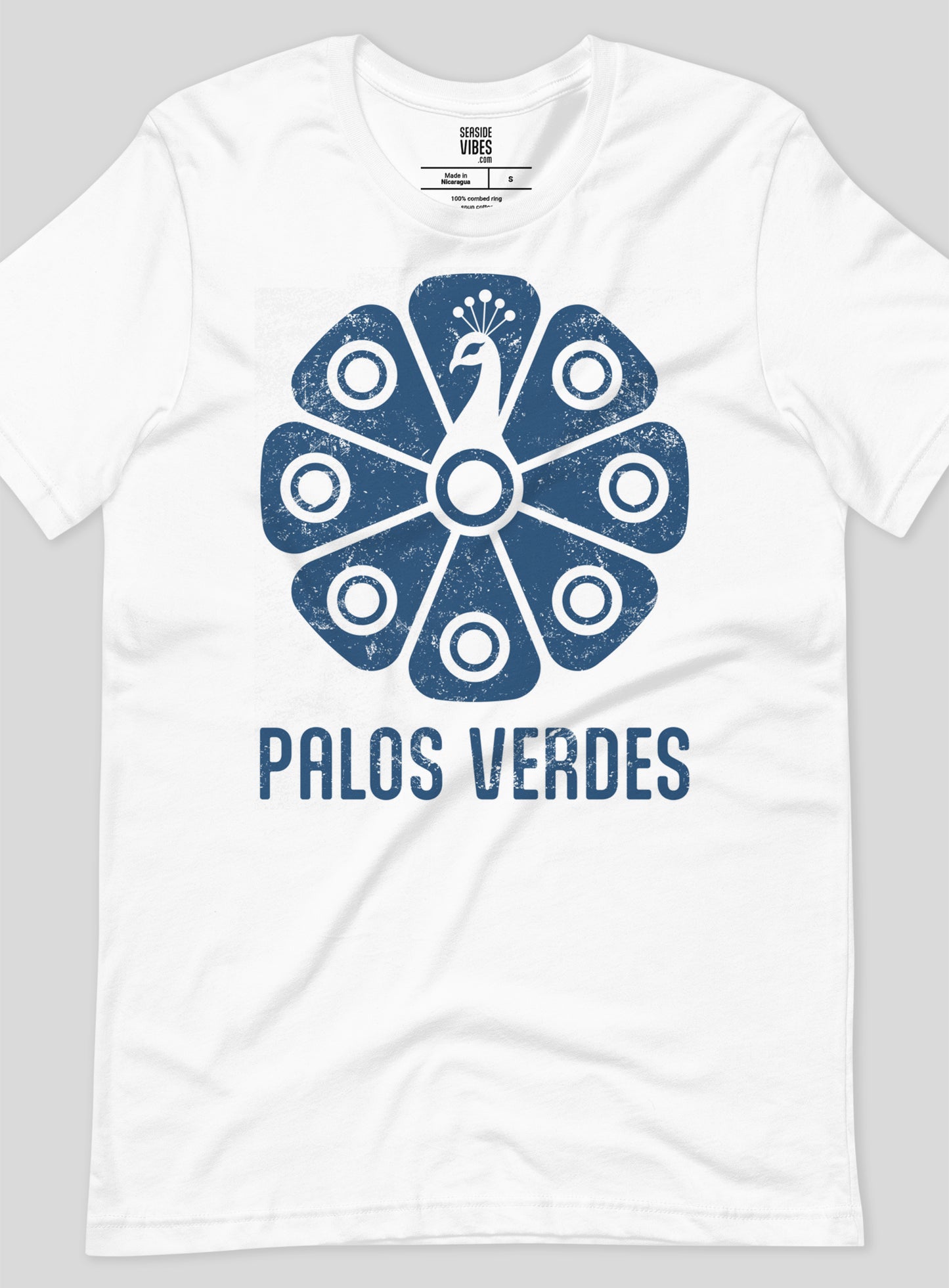 Unisex: Palos Verdes Tribal Peacock Tee - White