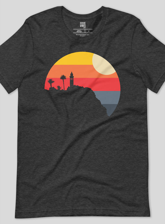 Unisex: Point Vicente Sunset Tee - Dark Grey Heather