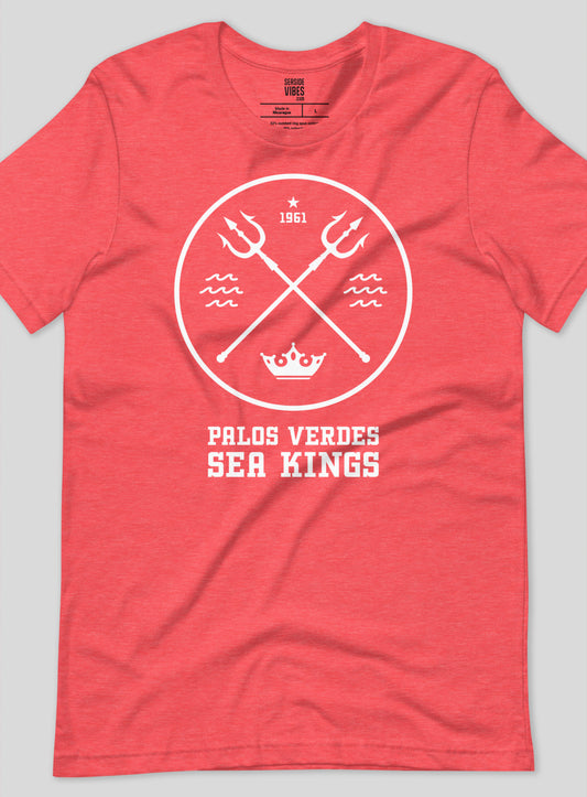 Unisex: Palos Verdes Sea Kings Tee -  Heather Red