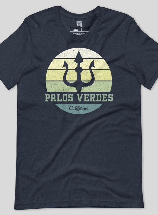 Unisex: Palos Verdes Trident Tee -  Heather Navy