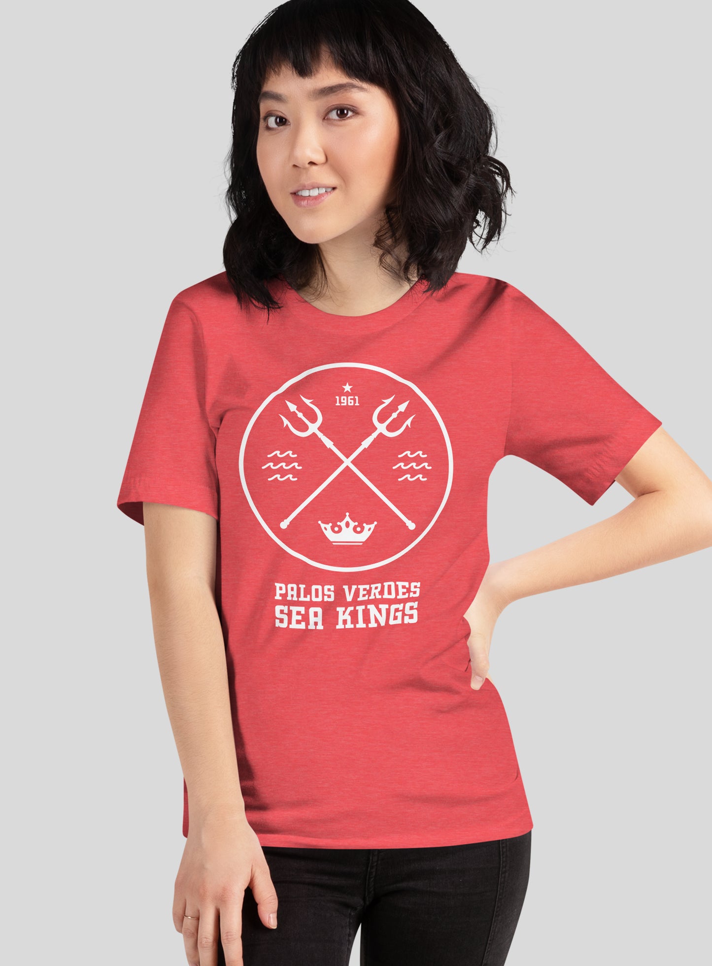 Unisex: Palos Verdes Sea Kings Tee -  Heather Red