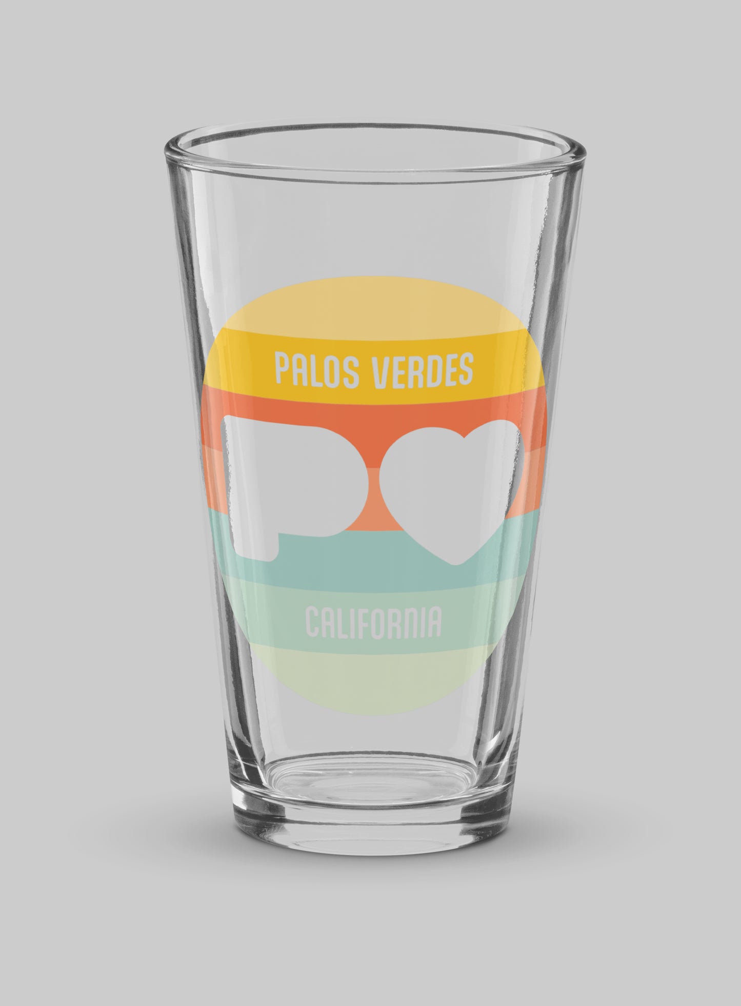 Collectible Palos Verdes Retro Sunset Pint Glass - 16 oz