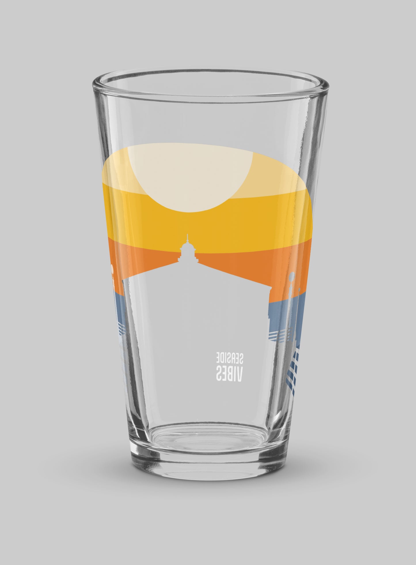 Collectible Manhattan Beach Pier Sunset Pint Glass - 16 oz