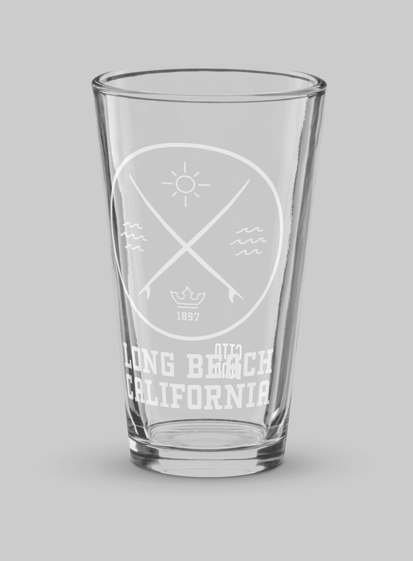 Collectible Long Beach Surf Pint Glass - 16 oz