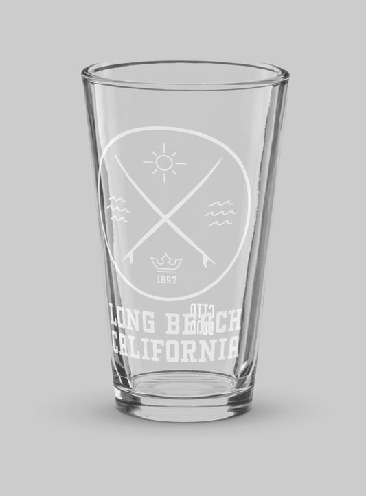 Collectible Long Beach Surf Pint Glass - 16 oz