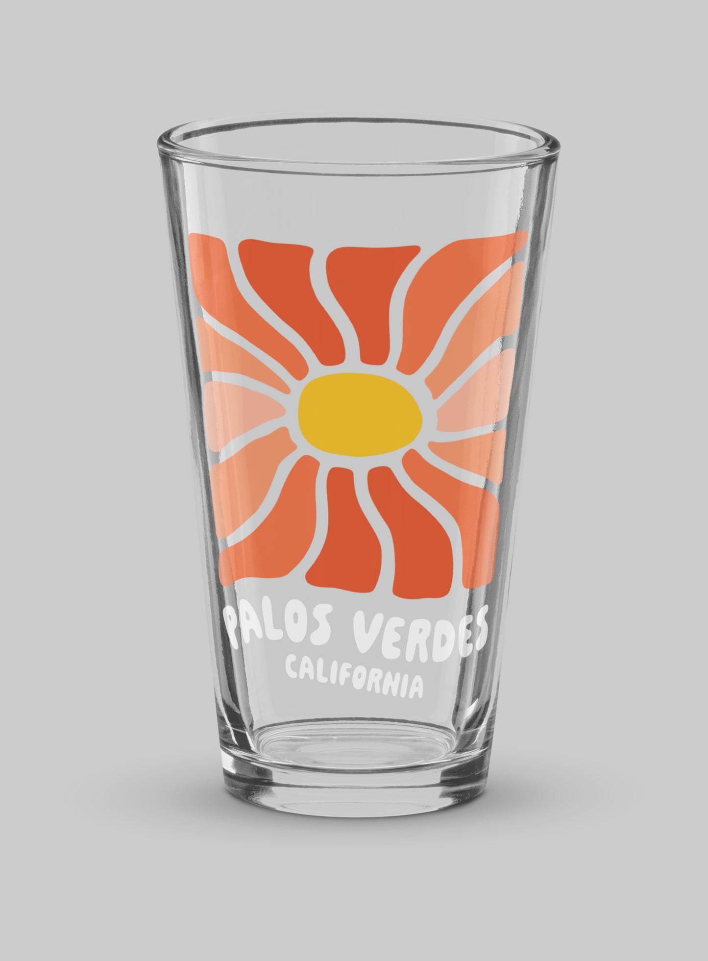 Collectible Palos Verdes Wavy Sun Pint Glass - 16 oz