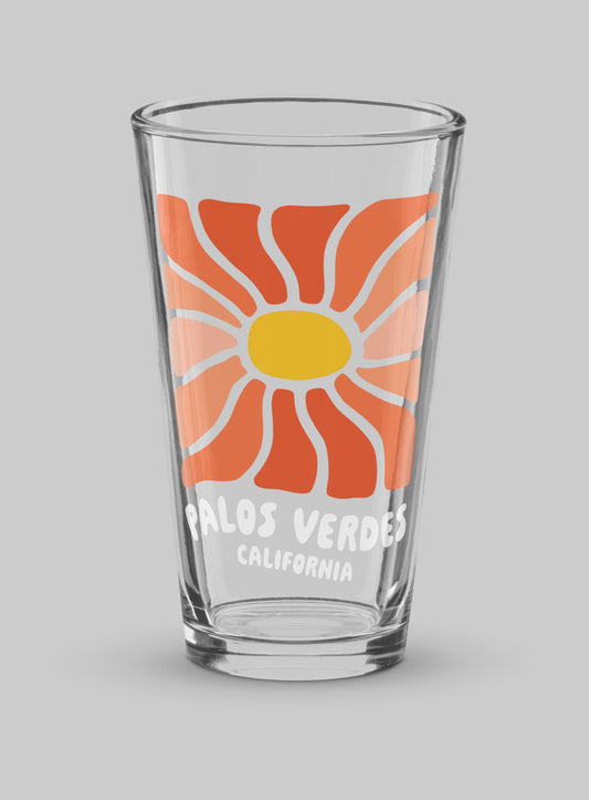 Collectible Palos Verdes Wavy Sun Pint Glass - 16 oz