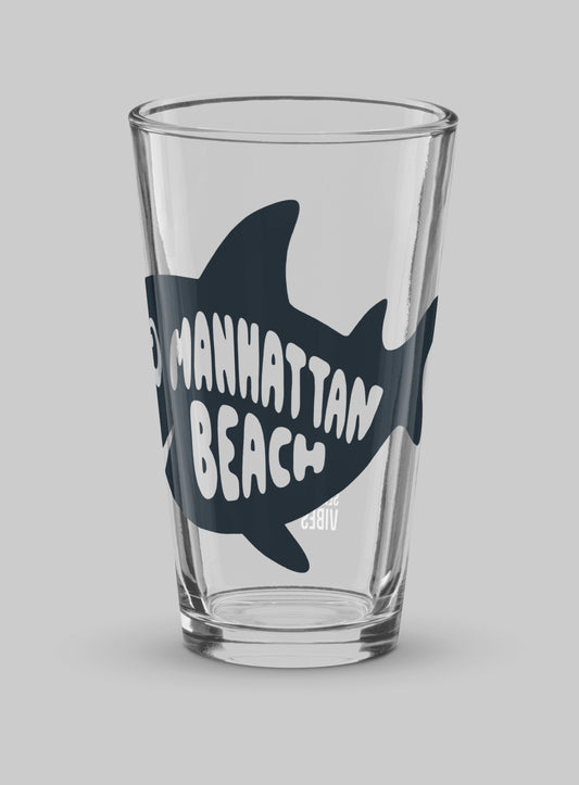 Collectible Manhattan Beach Shark Pint Glass - 16 oz