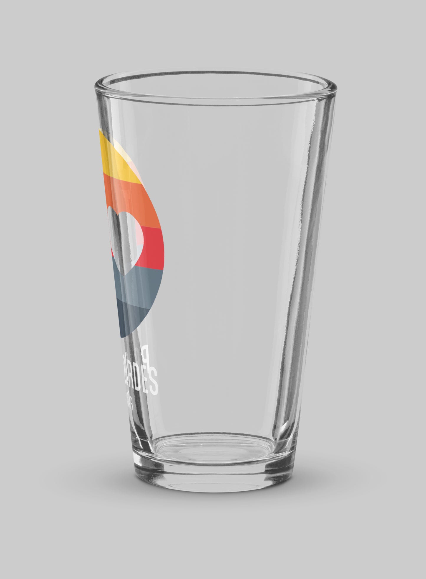 Collectible PV Heart Sunset Logo Pint Glass - 16 oz