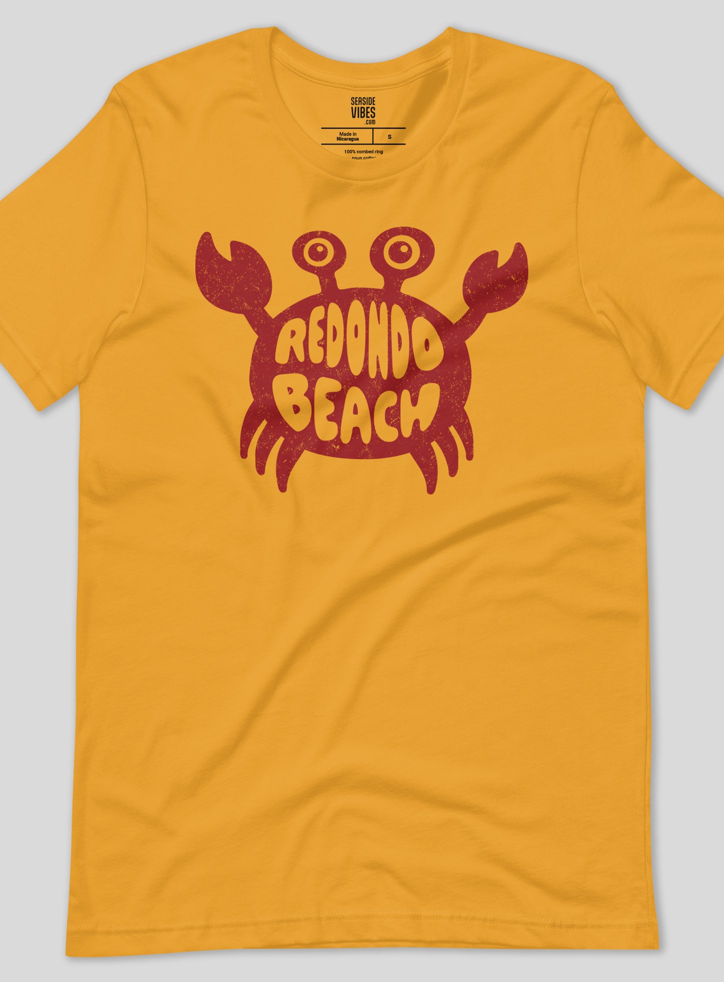 Unisex: Redondo Beach Crab Tee - Mustard