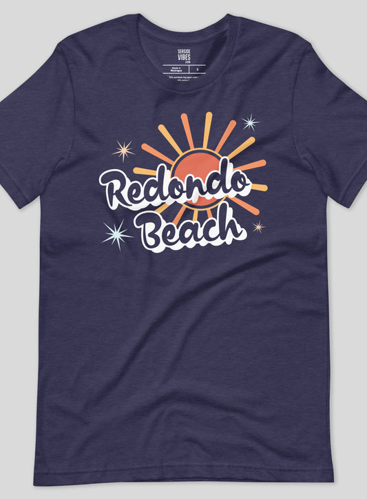 Unisex: Redondo Rays Tee - Heather Midnight Navy