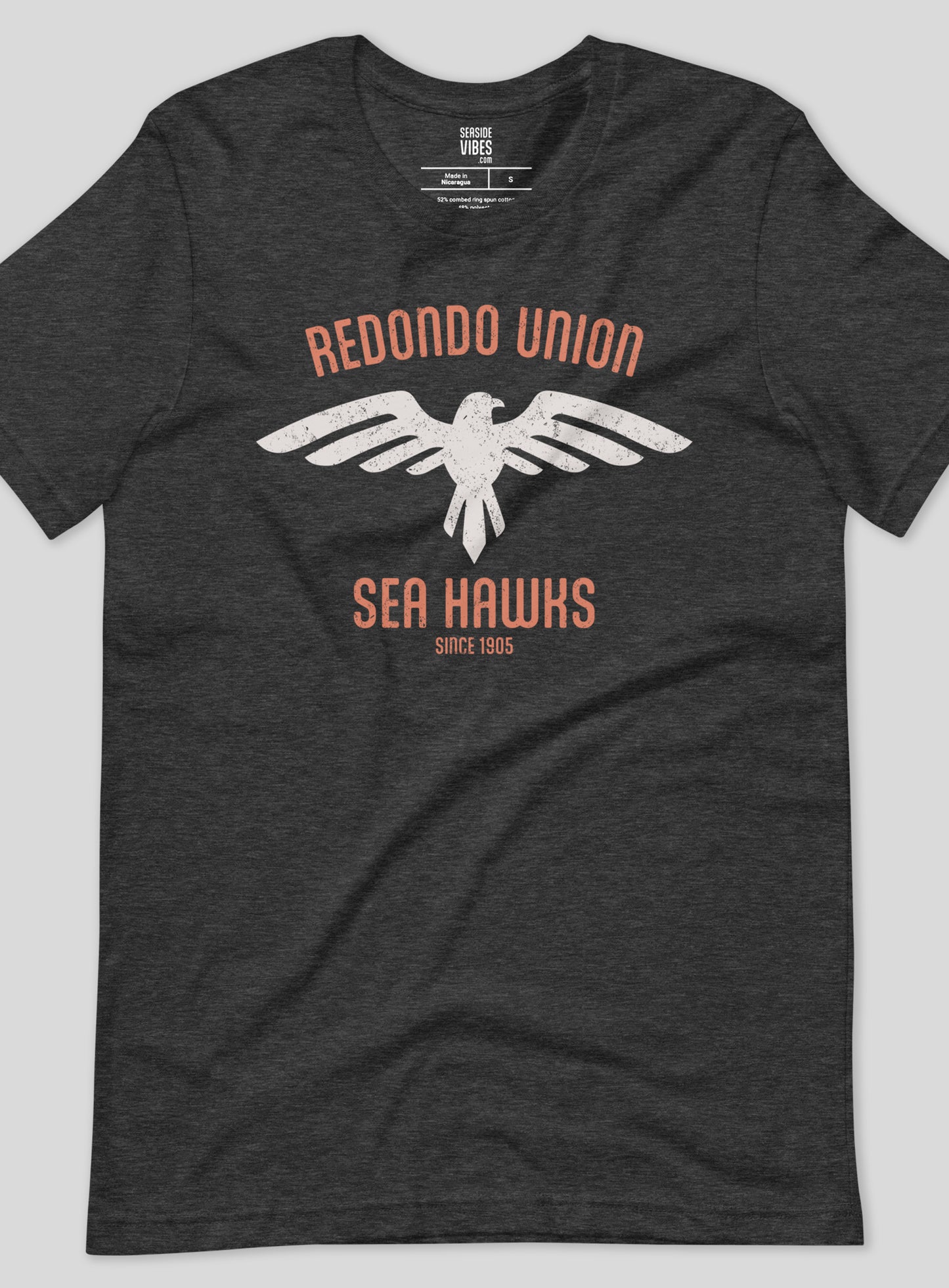 Unisex: Redondo Union Sea Hawks Tee - Dark Grey Heather