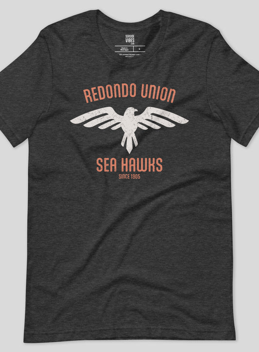 Unisex: Redondo Union Sea Hawks Tee - Dark Grey Heather