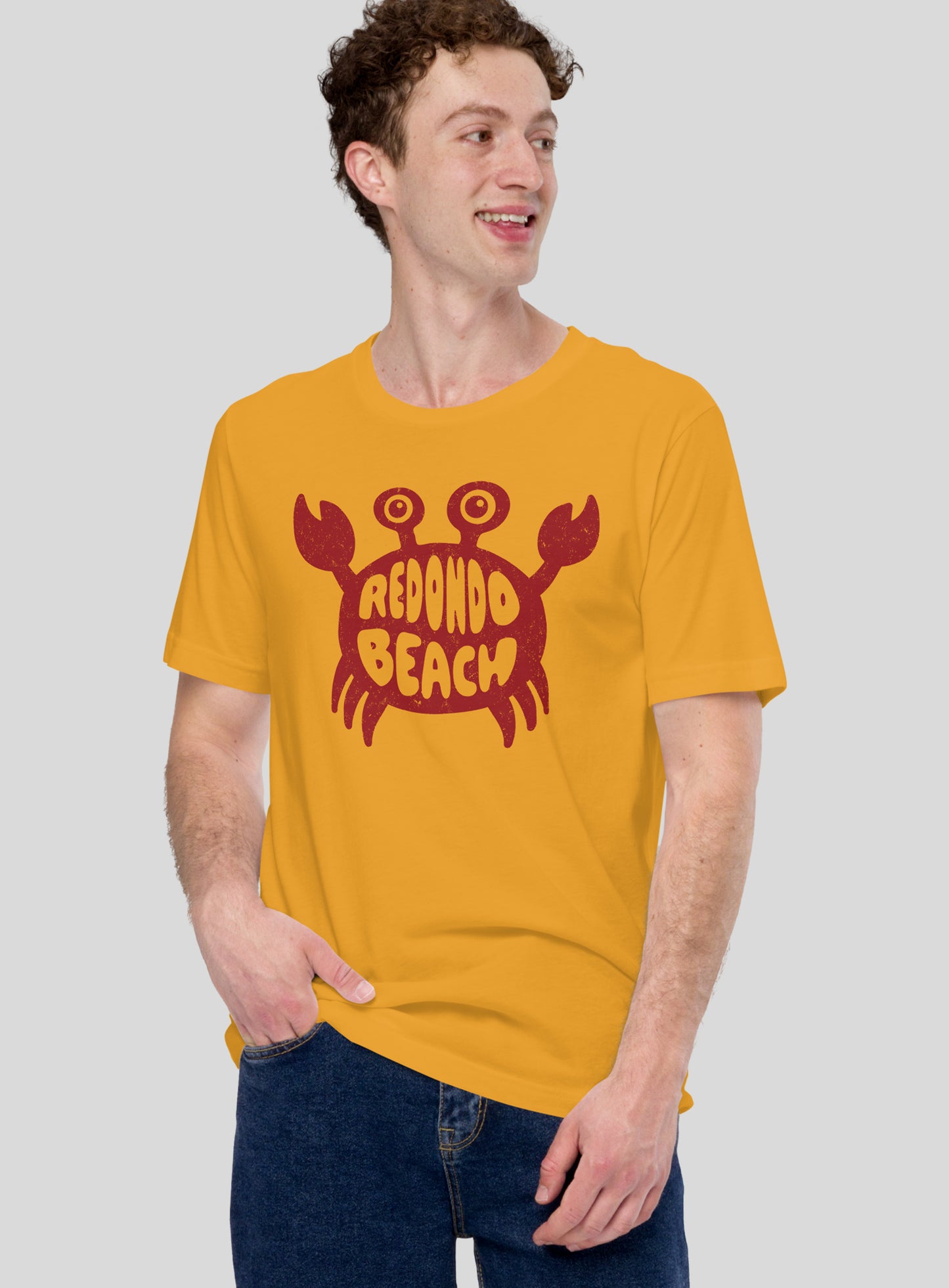 Unisex: Redondo Beach Crab Tee - Mustard