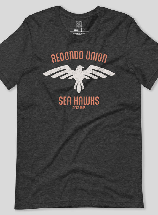 Unisex: Redondo Union Sea Hawks Tee - Dark Grey Heather