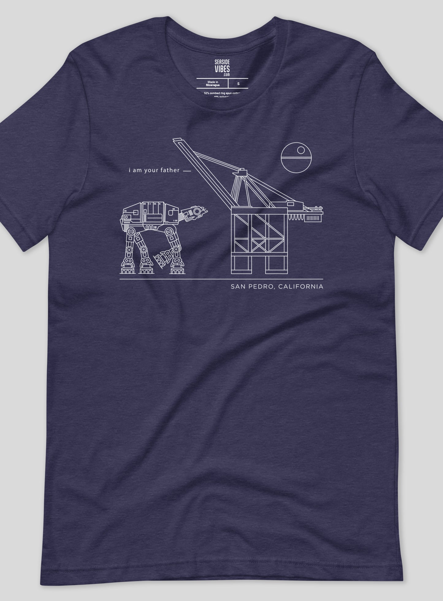 Unisex: San Pedro I Am Your Father Tee - Heather Midnight Navy