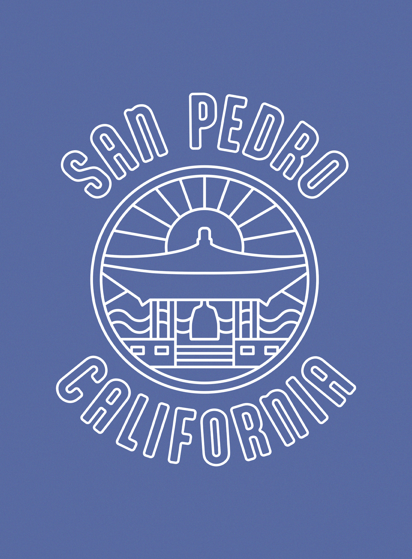 Unisex: San Pedro - Korean Bell of Friendship Tee - Heather True Royal