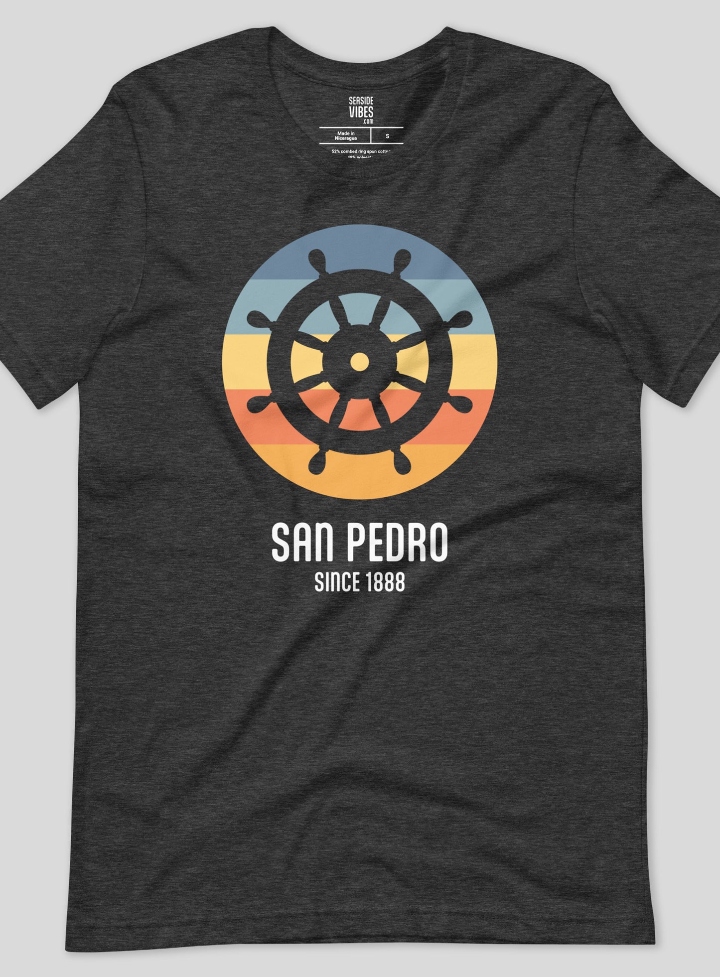 Unisex: San Pedro Helm Tee - Dark Grey Heather