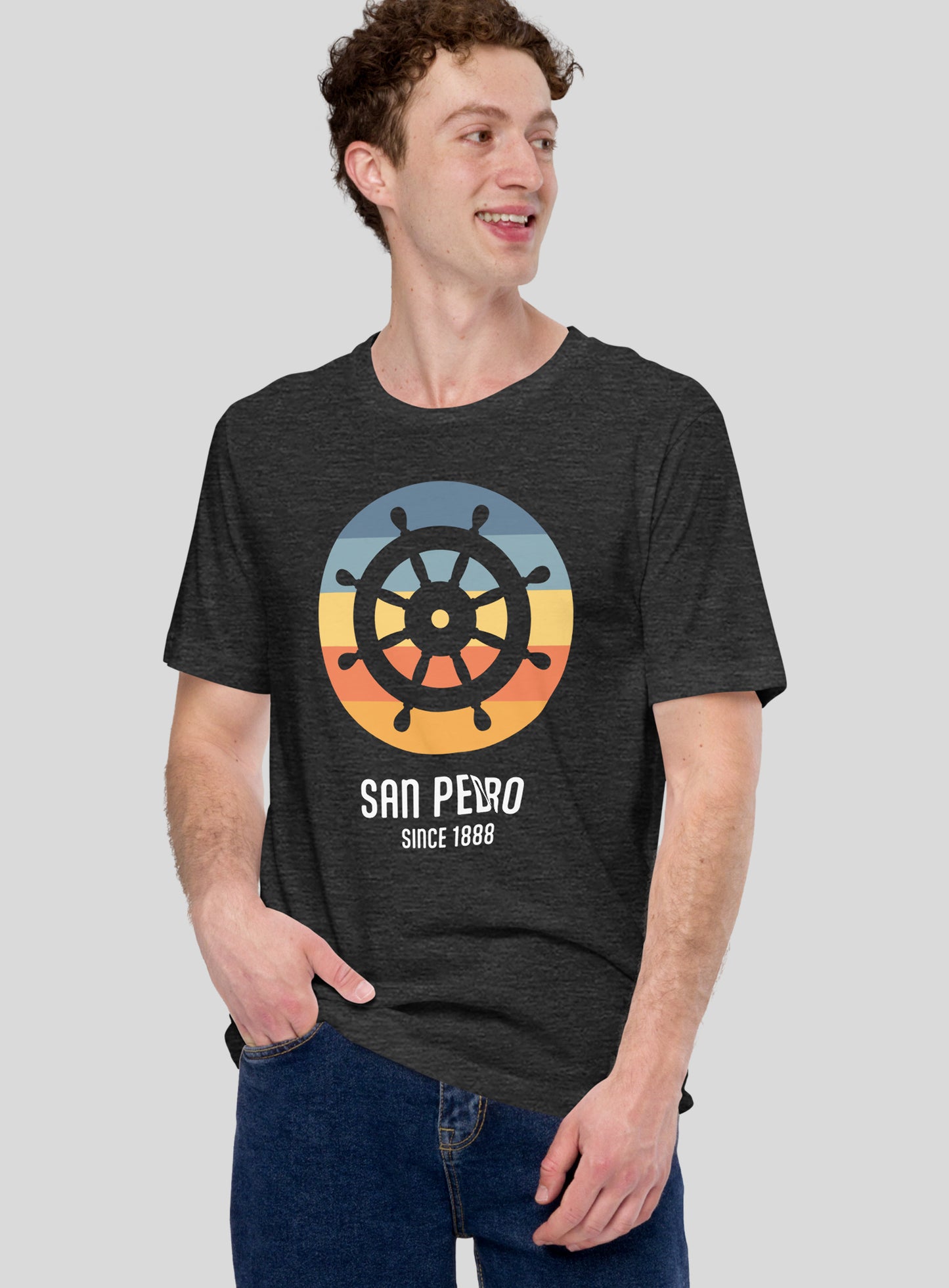 Unisex: San Pedro Helm Tee - Dark Grey Heather