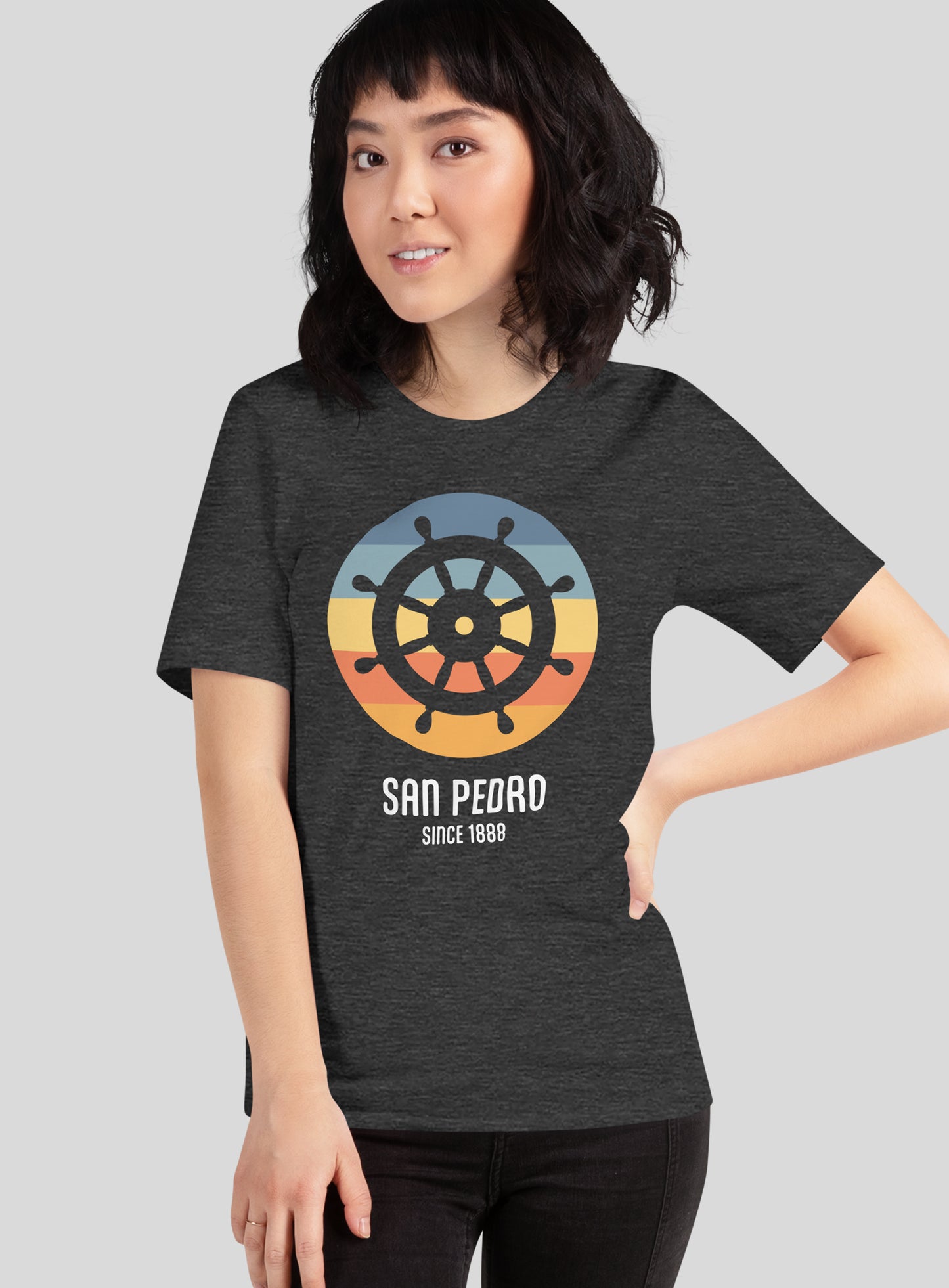 Unisex: San Pedro Helm Tee - Dark Grey Heather