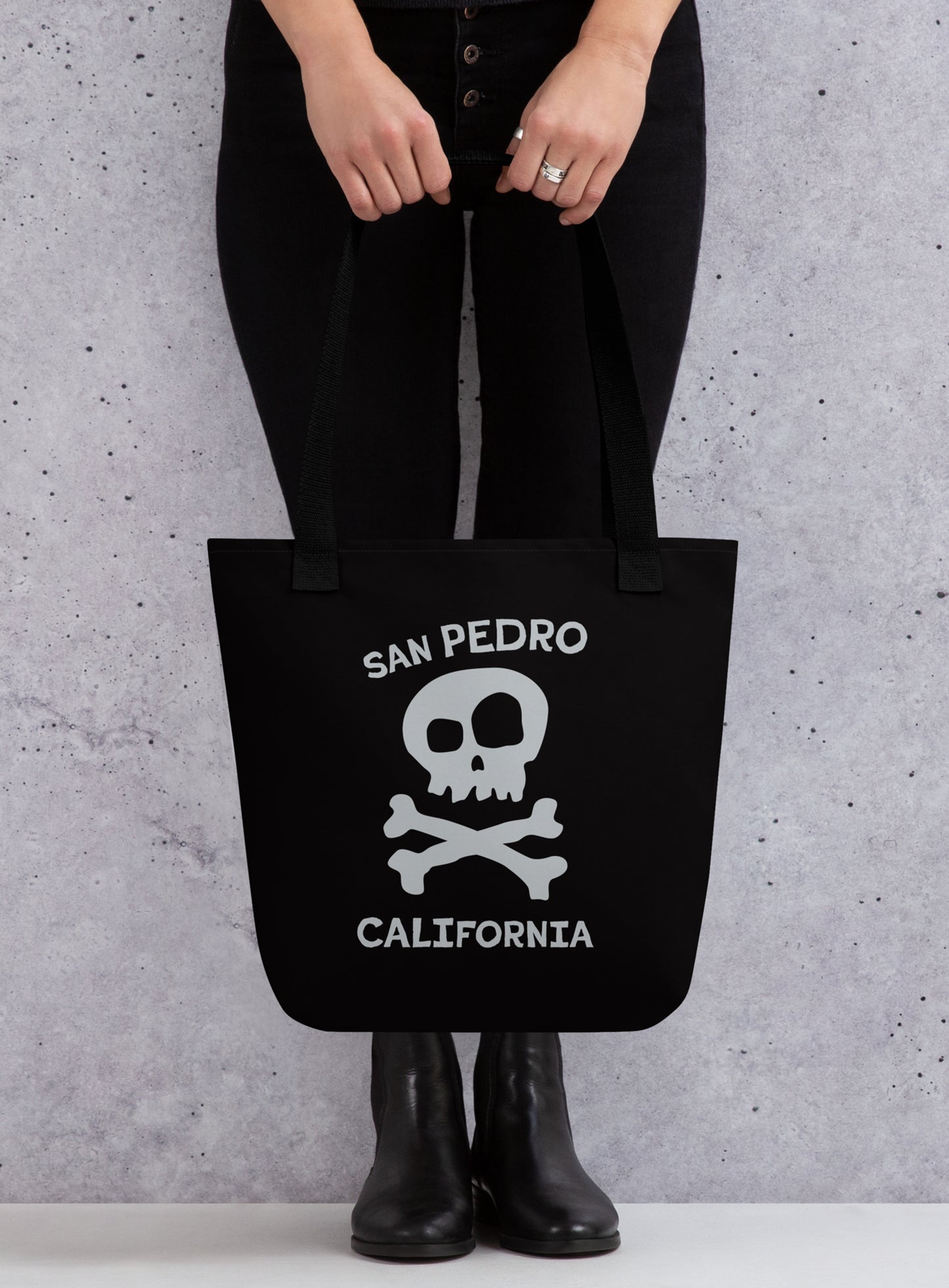 San Pedro Skull and Crossbones Tote Bag