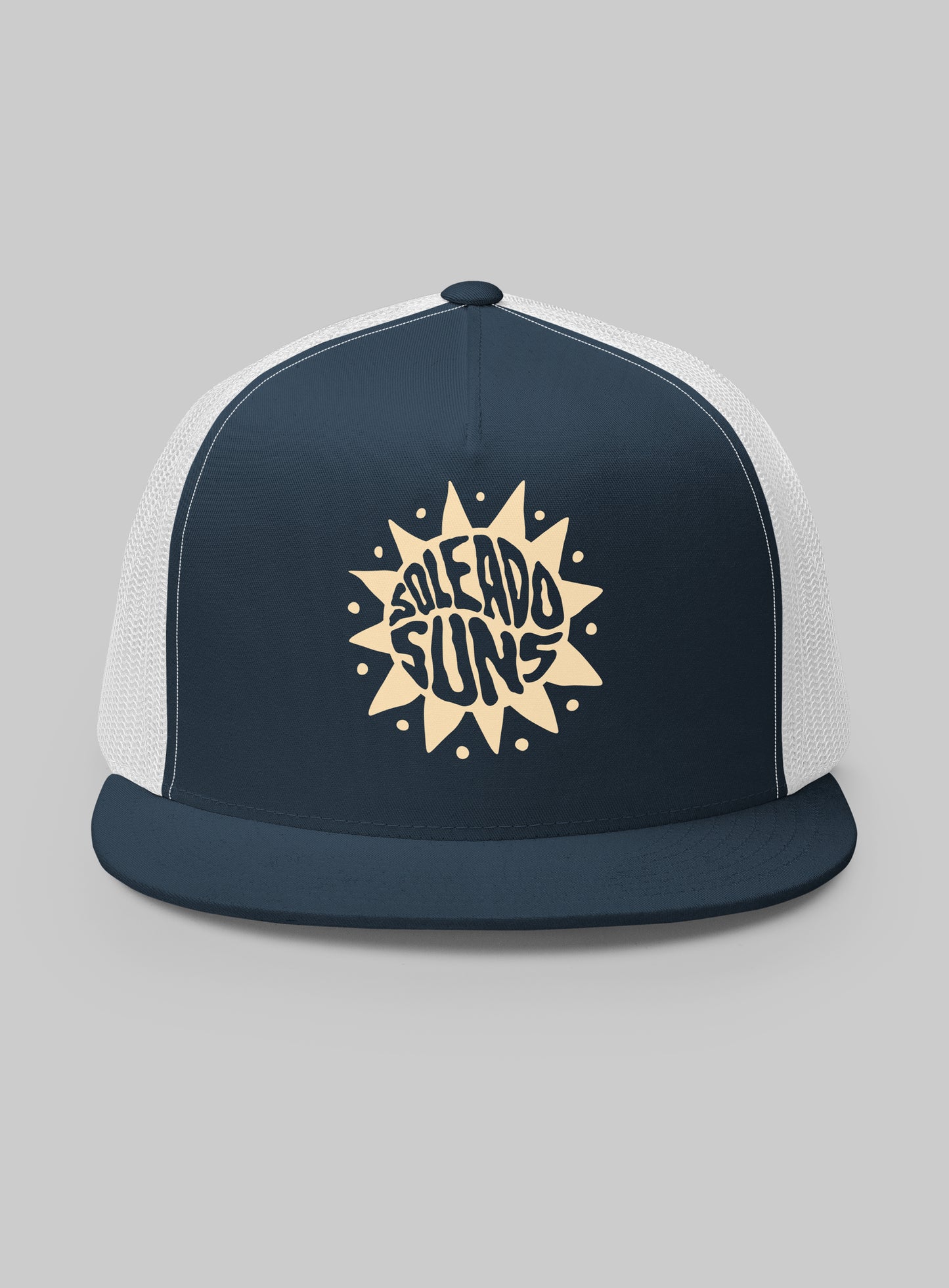 Soleado Suns Groovy Trucker Hat (Flat Brim) - Navy/White