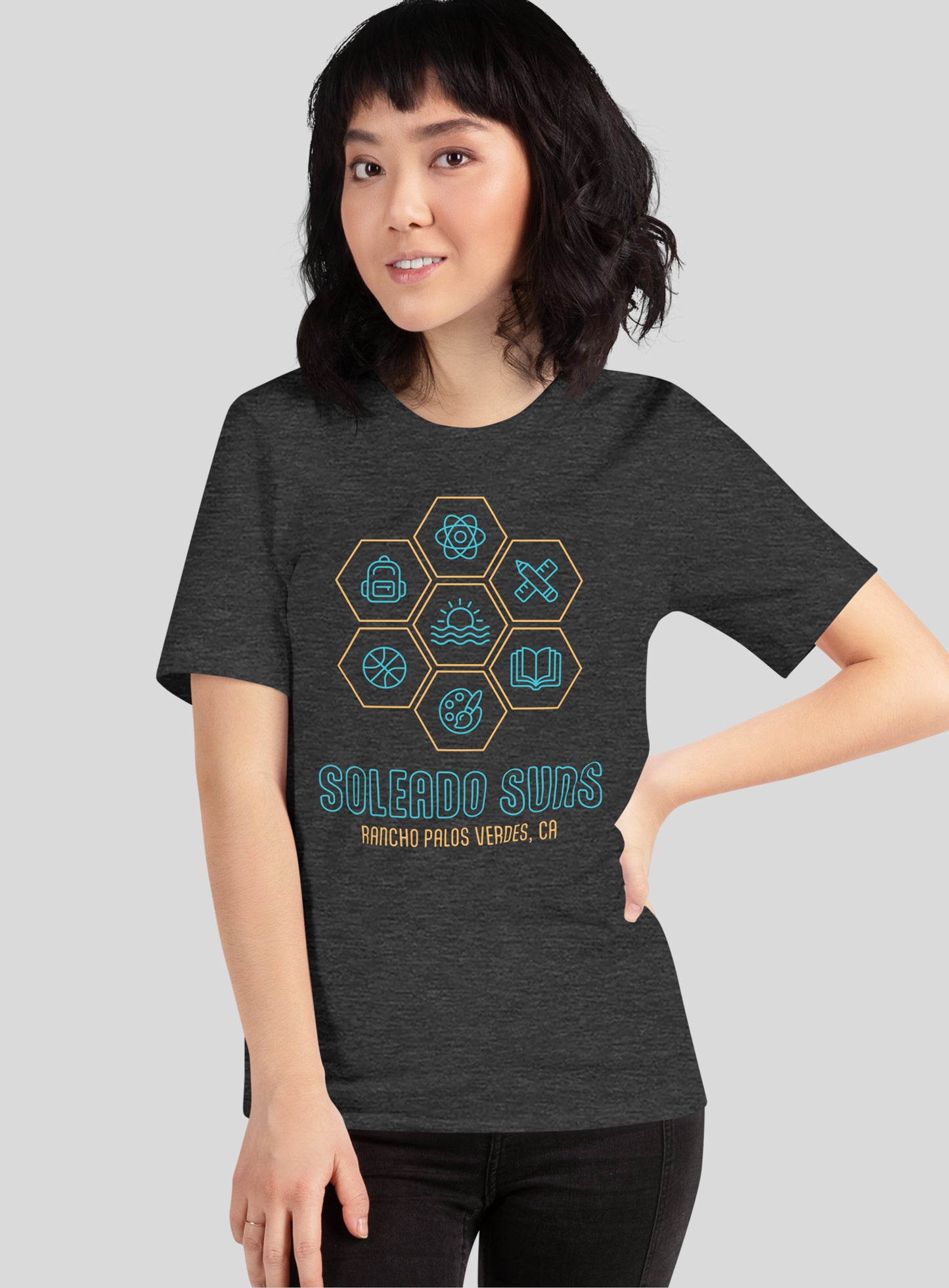 Unisex: Soleado Honeycomb Tee - Dark Grey Heather