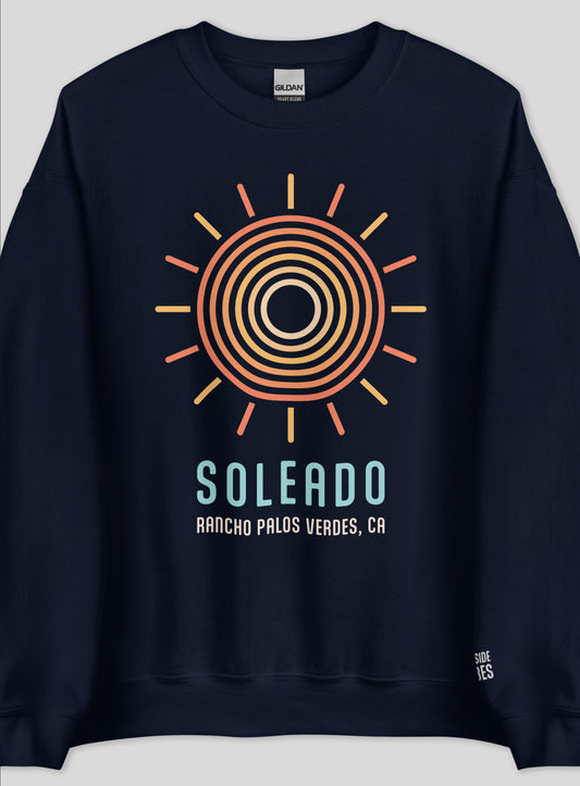 Unisex: Soleado Swirl Crew Neck Sweatshirt - Navy