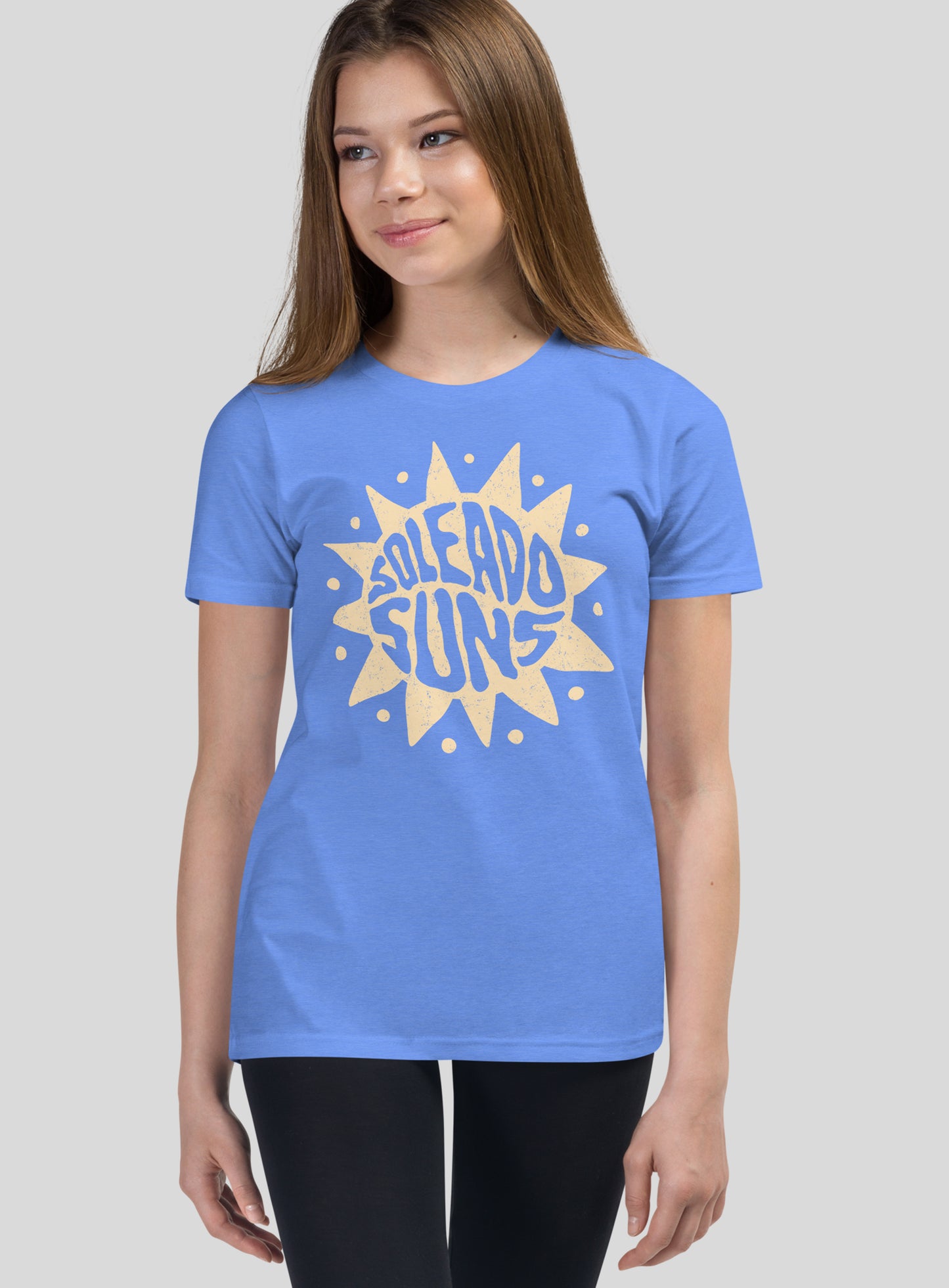 Youth: Soleado Groovy Suns Tee - Heather Columbia Blue