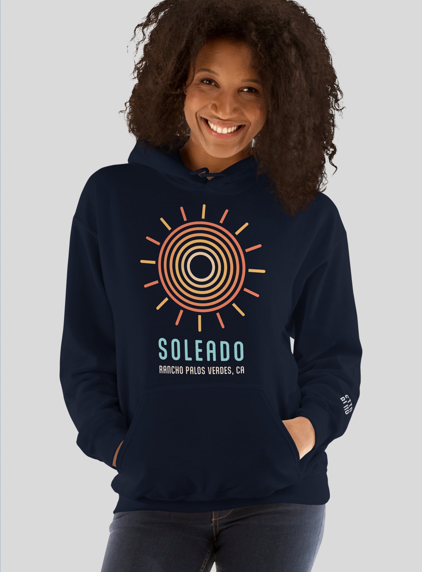 Unisex: Soleado Swirl Pullover Hoodie - Navy