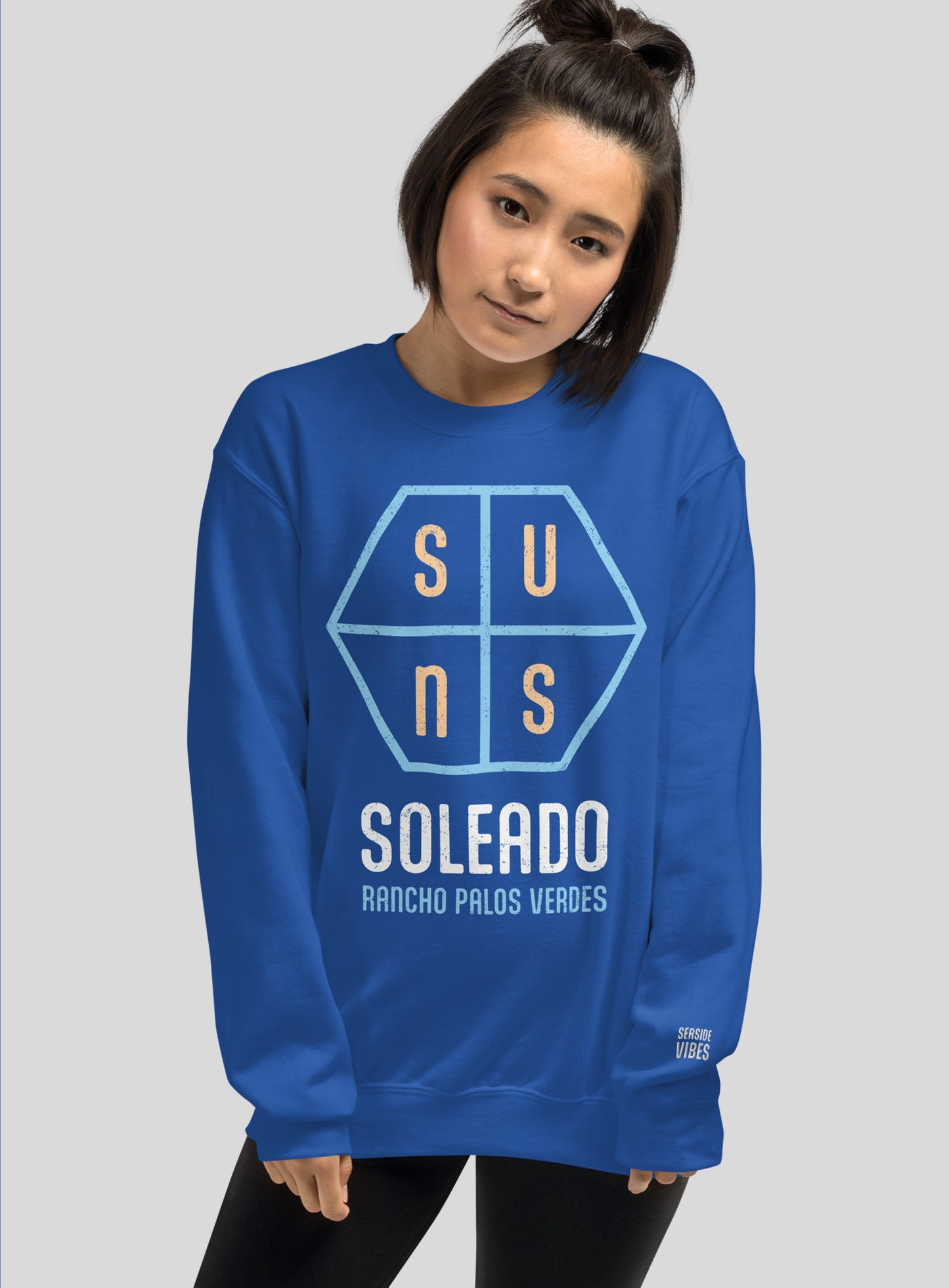 Unisex: Soleado Hexagon Crew Neck Sweatshirt - Royal