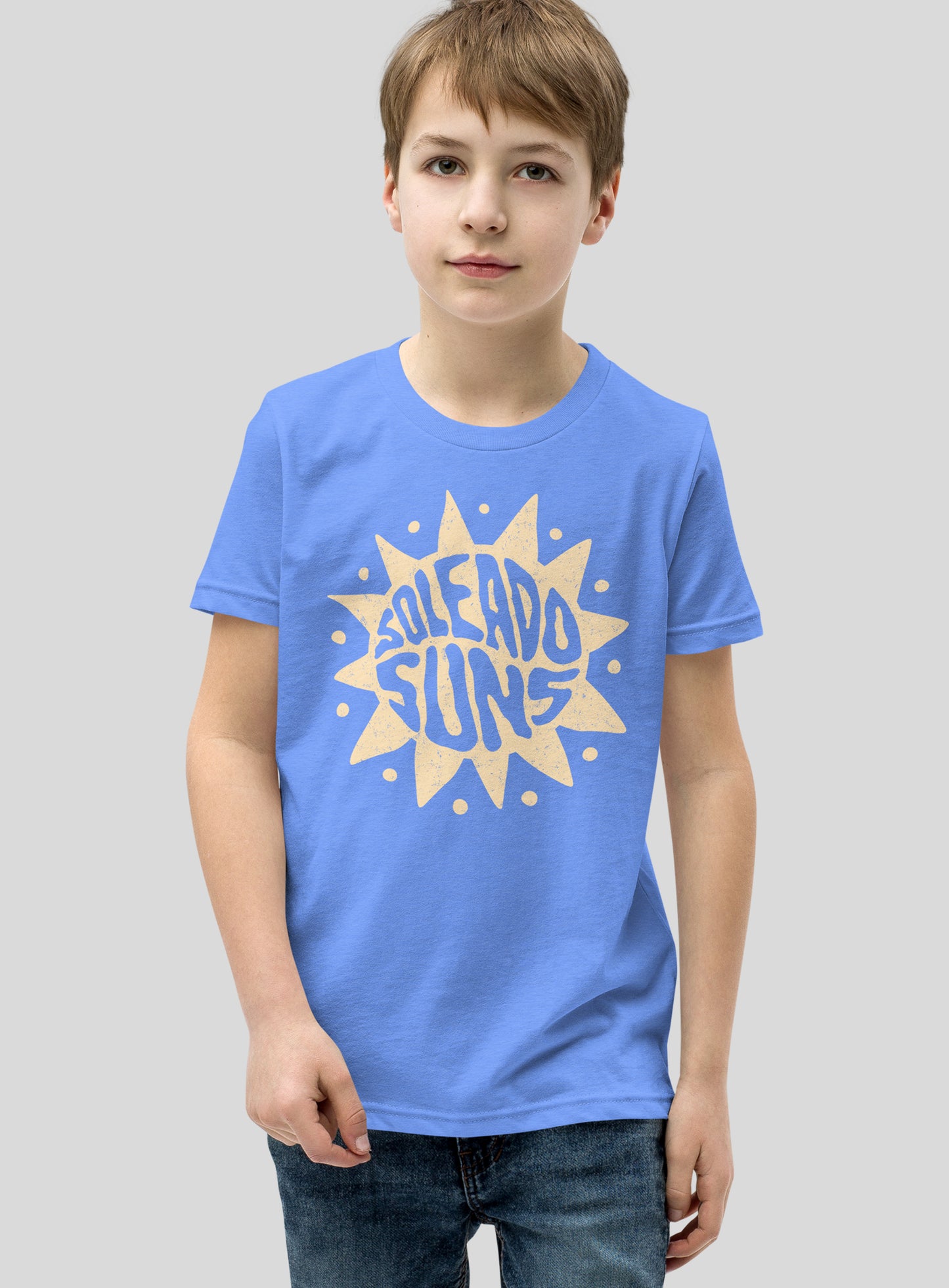 Youth: Soleado Groovy Suns Tee - Heather Columbia Blue