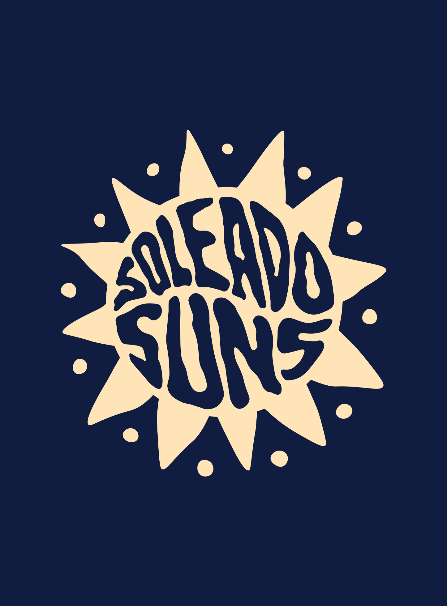 V-Neck: Soleado Groovy Suns Tee - Heather Navy