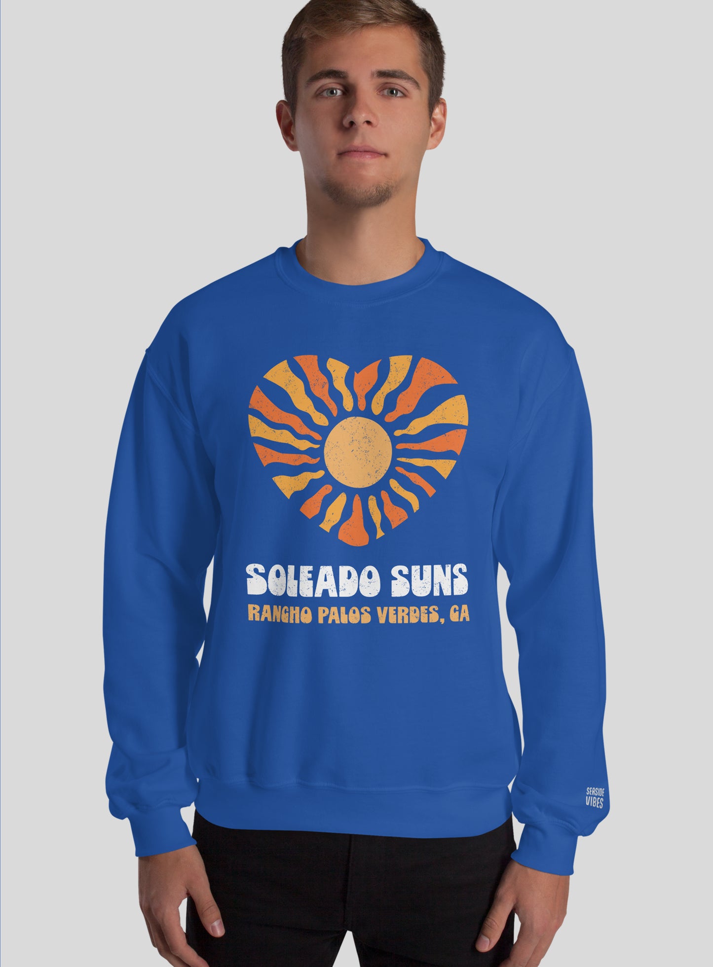 Unisex: Soleado Love Crew Neck Sweatshirt - Royal