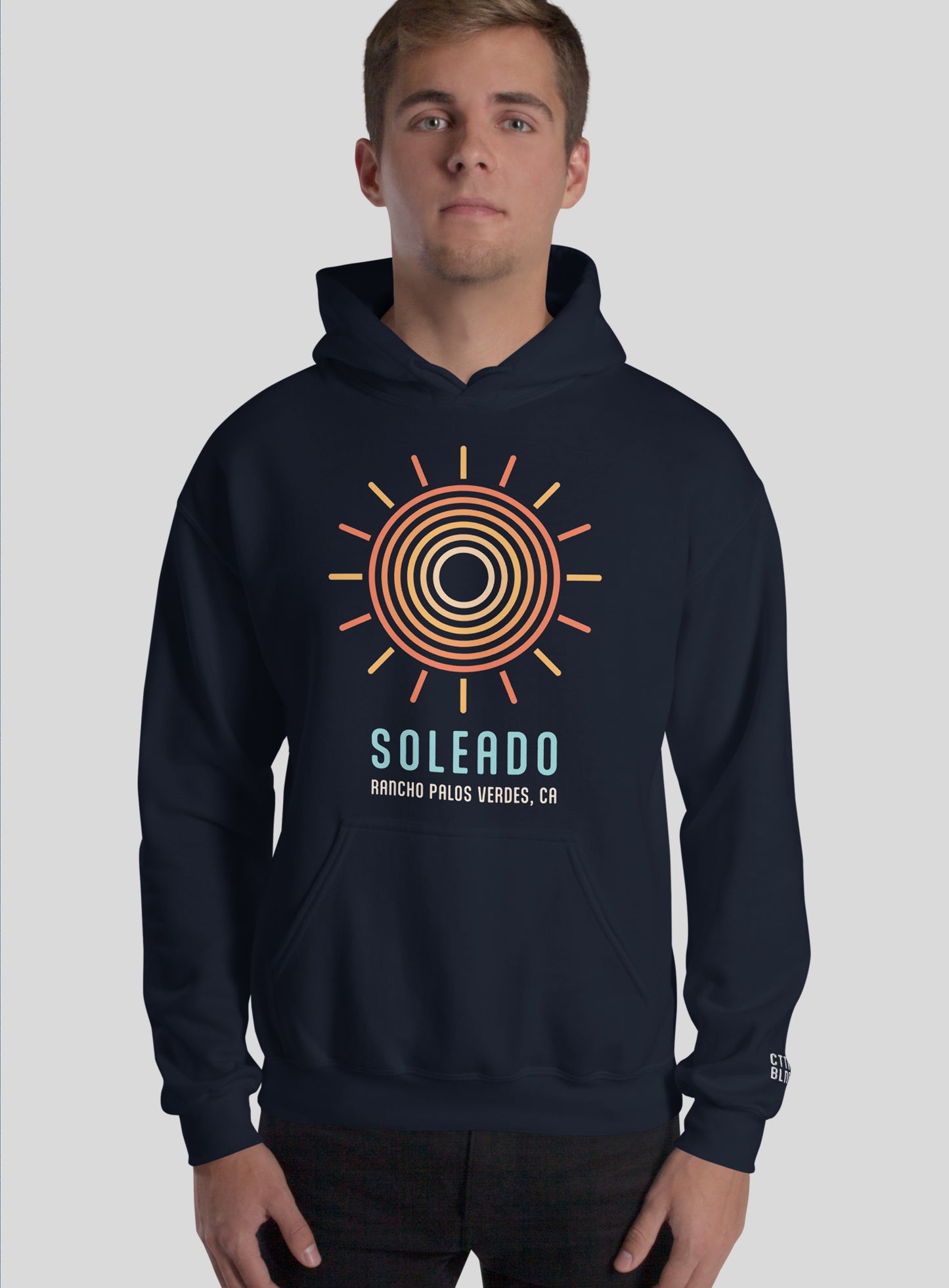 Unisex: Soleado Swirl Pullover Hoodie - Navy