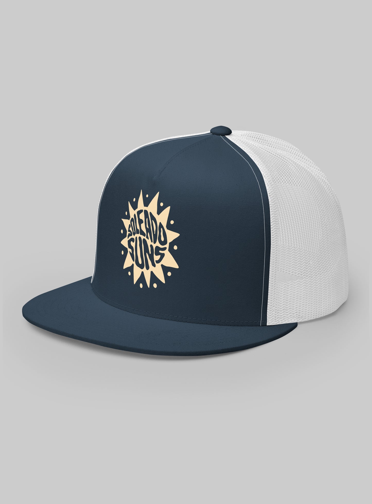 Soleado Suns Groovy Trucker Hat (Flat Brim) - Navy/White