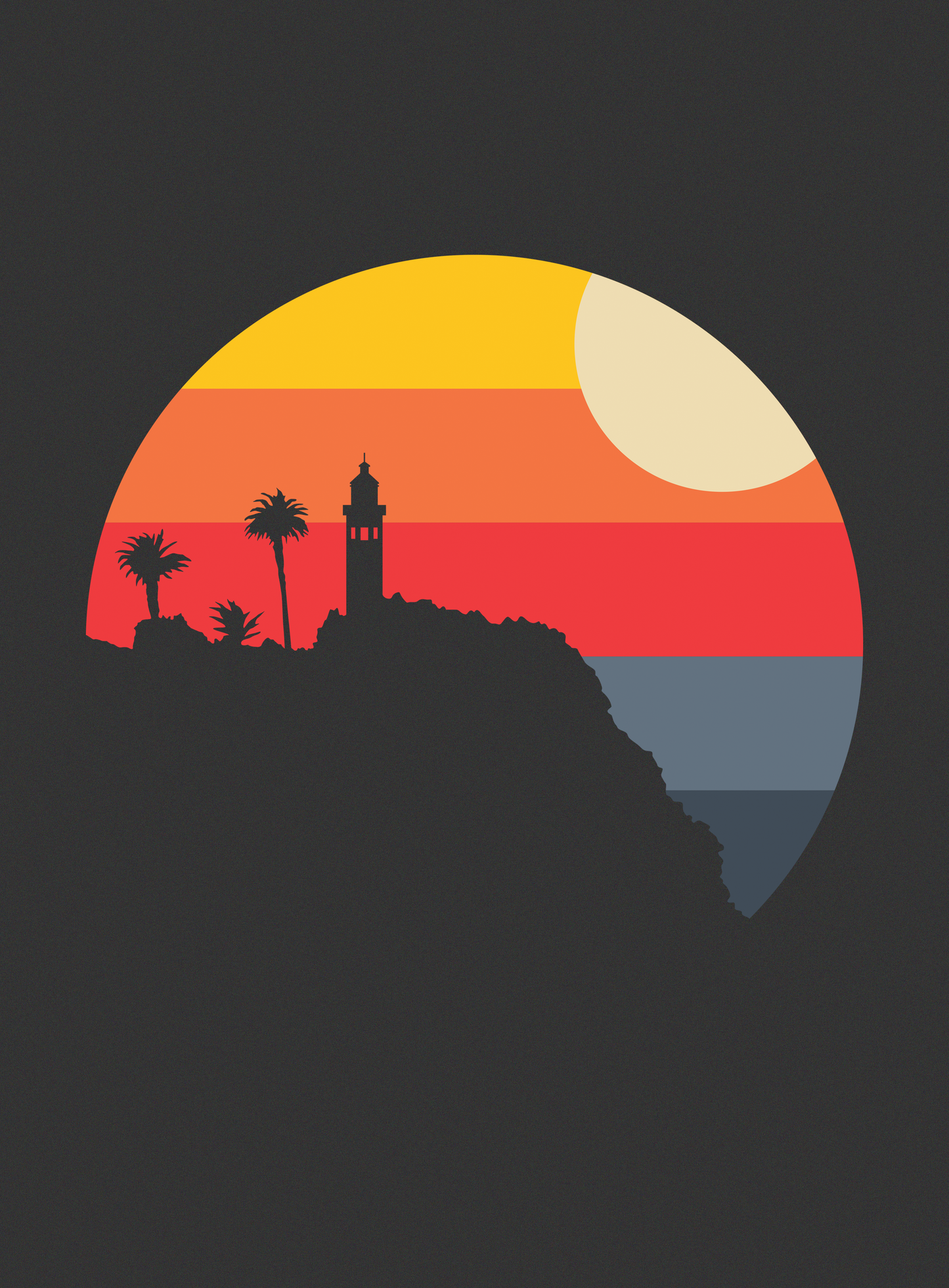 V-Neck: Point Vicente Sunset Tee - Dark Grey Heather