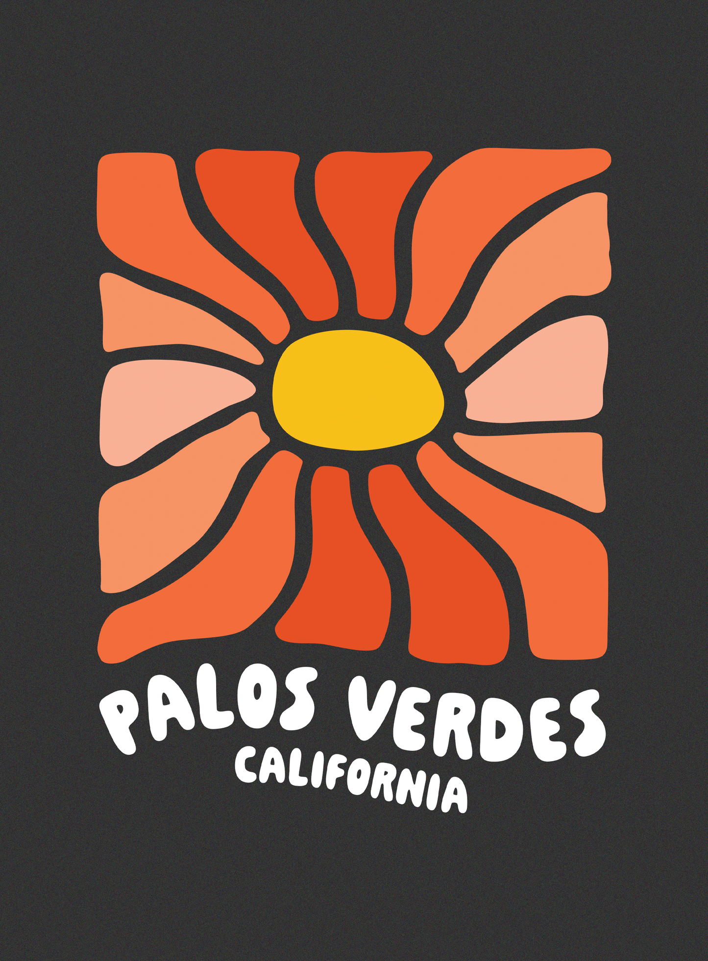 V-Neck: Palos Verdes Wavy Sun Tee - Dark Grey Heather