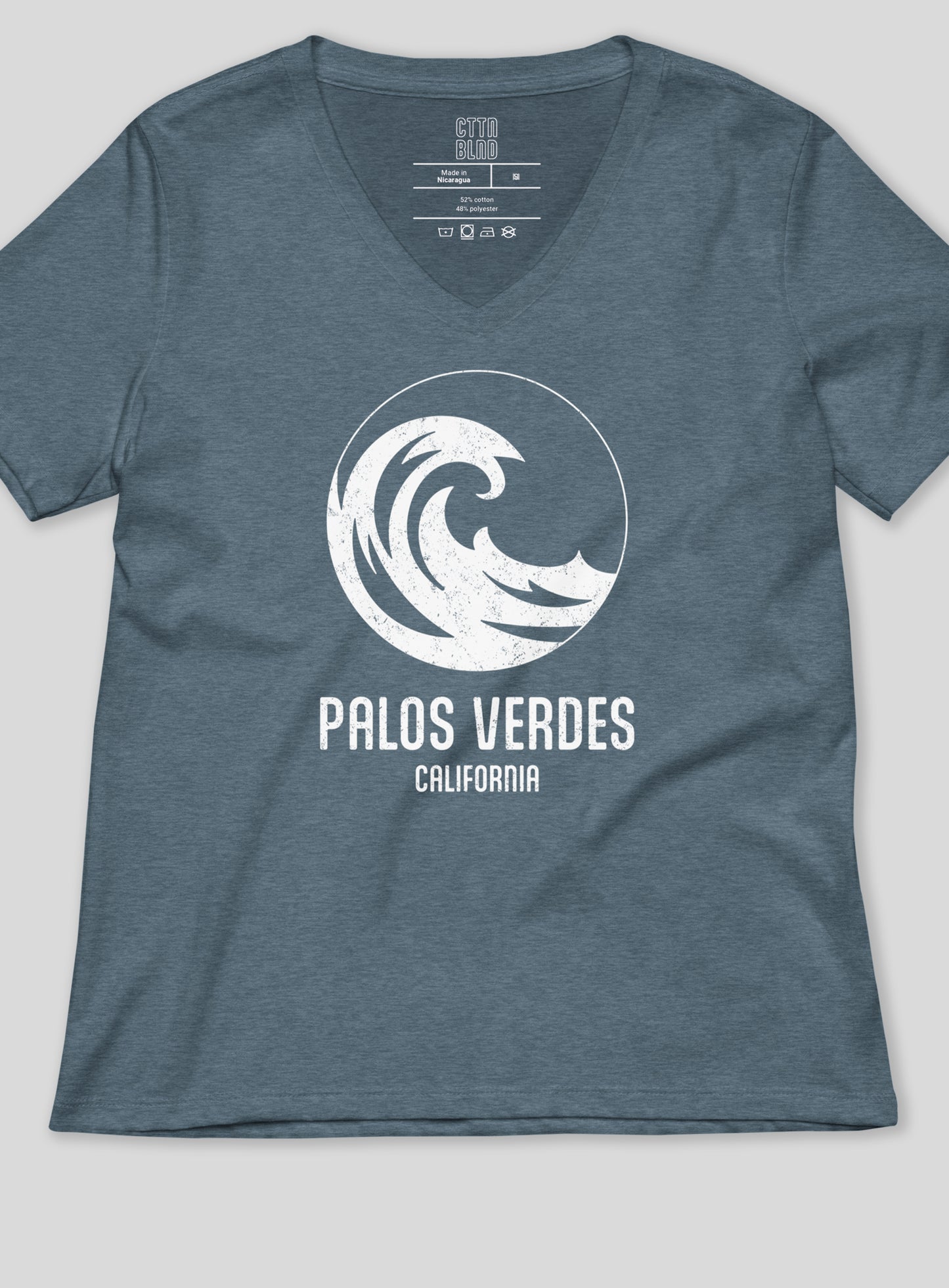 V-Neck: The Wave - Heather Slate