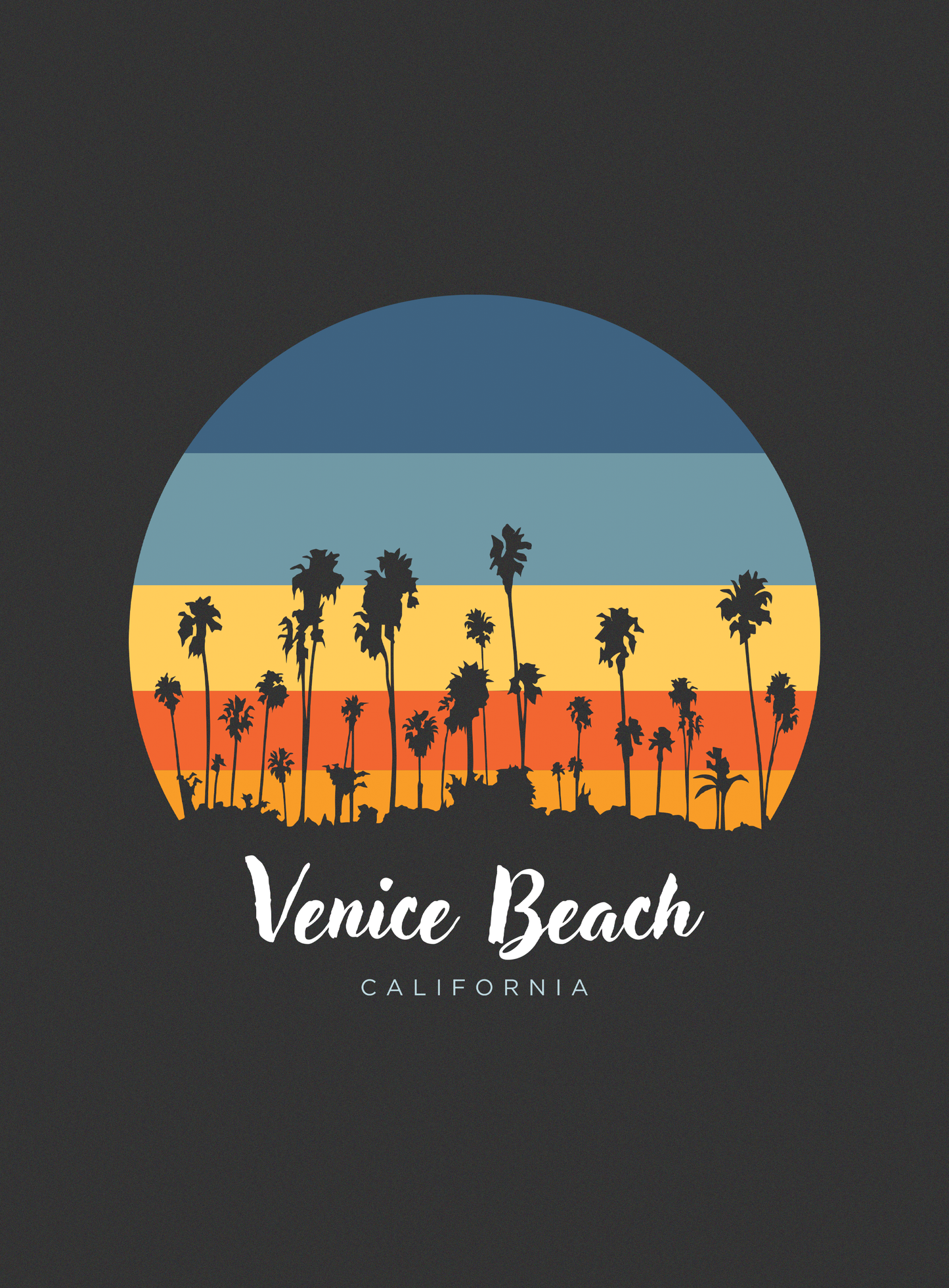 Unisex: Venice Beach Sunset Tee - Dark Grey Heather