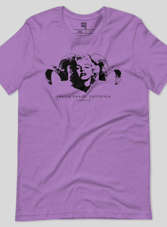 Unisex: Marilyn Diablo Tee - Heather Purple