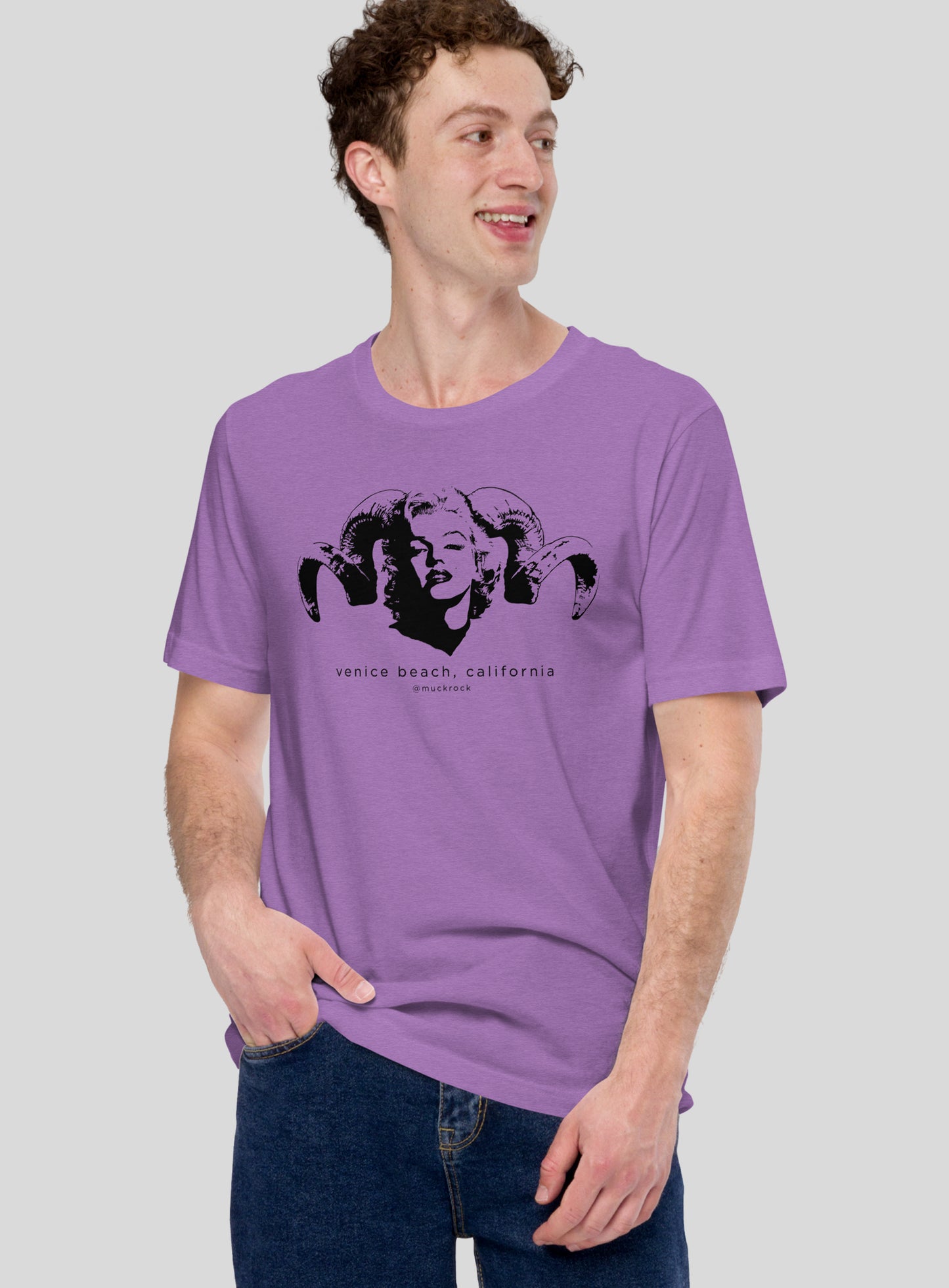 Unisex: Marilyn Diablo Tee - Heather Purple