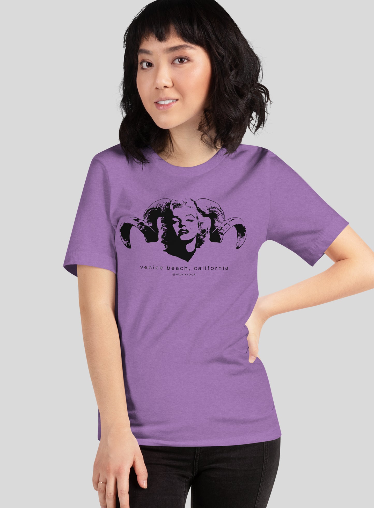 Unisex: Marilyn Diablo Tee - Heather Purple