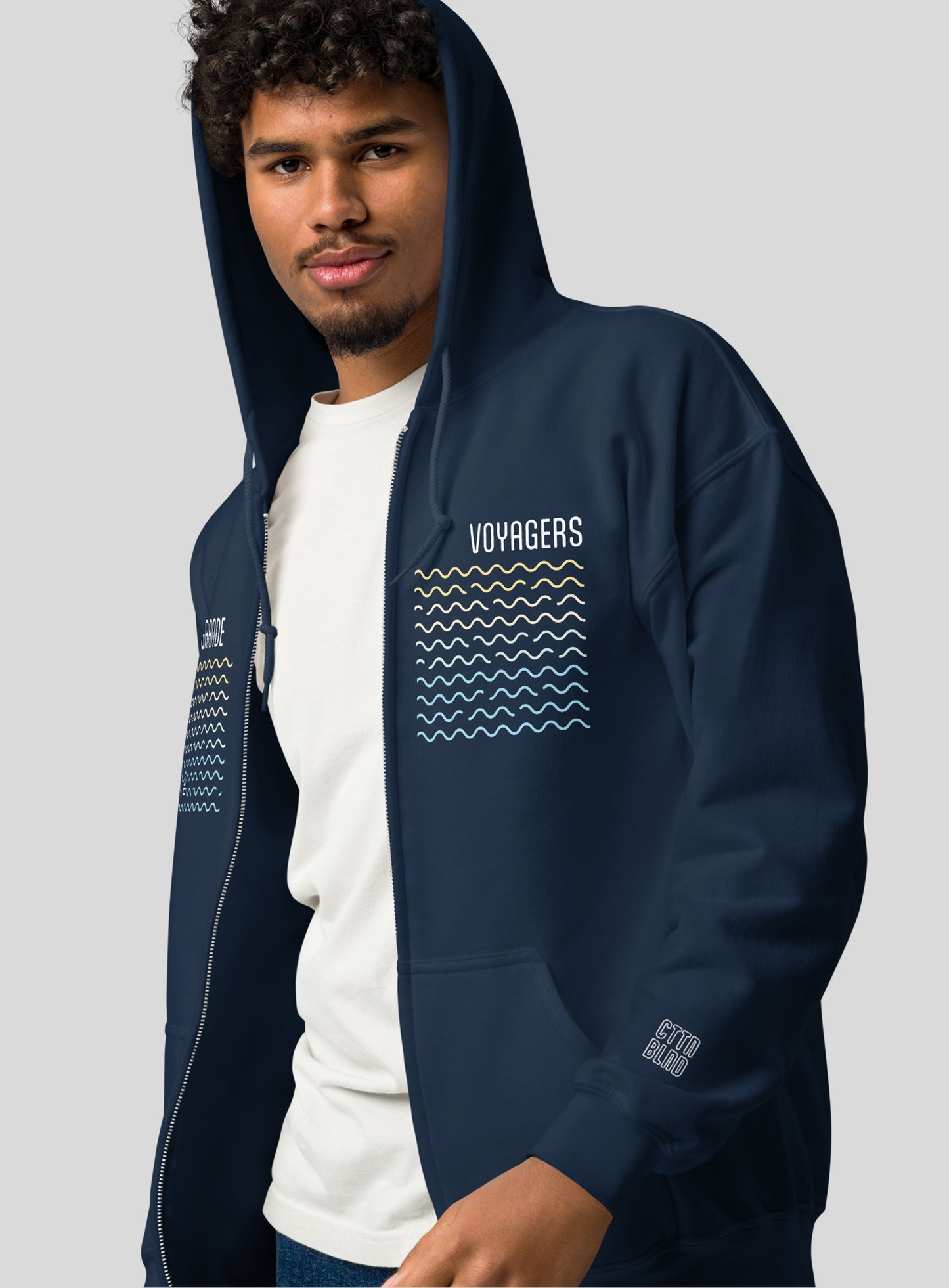 Unisex: VG Voyagers Zip Hoodie - Navy