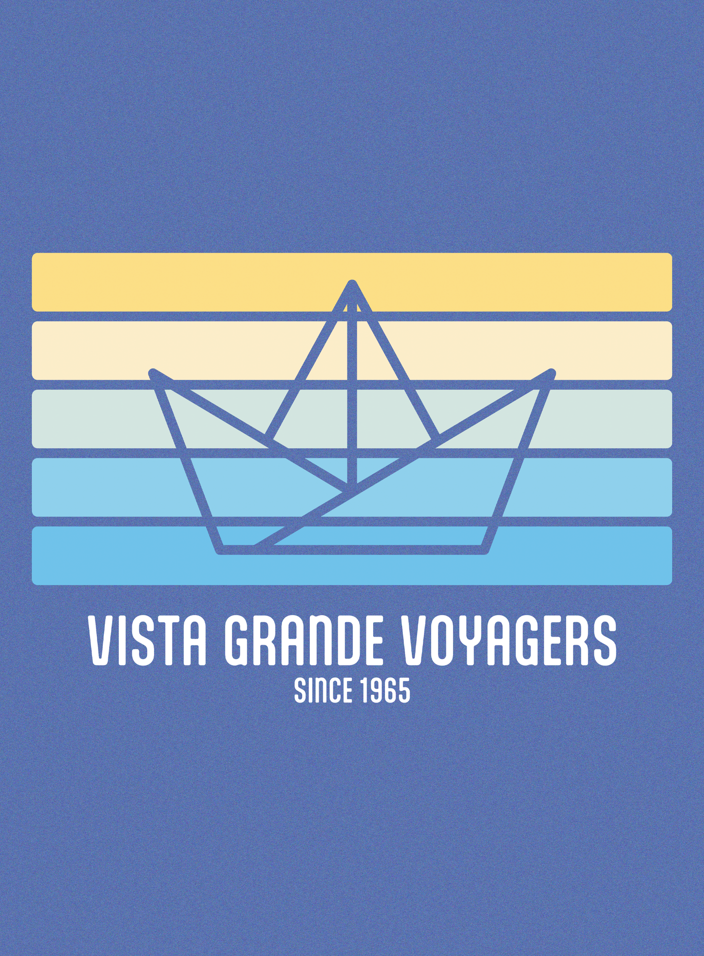 Unisex: VG Origami Boat Tee - Heather True Royal