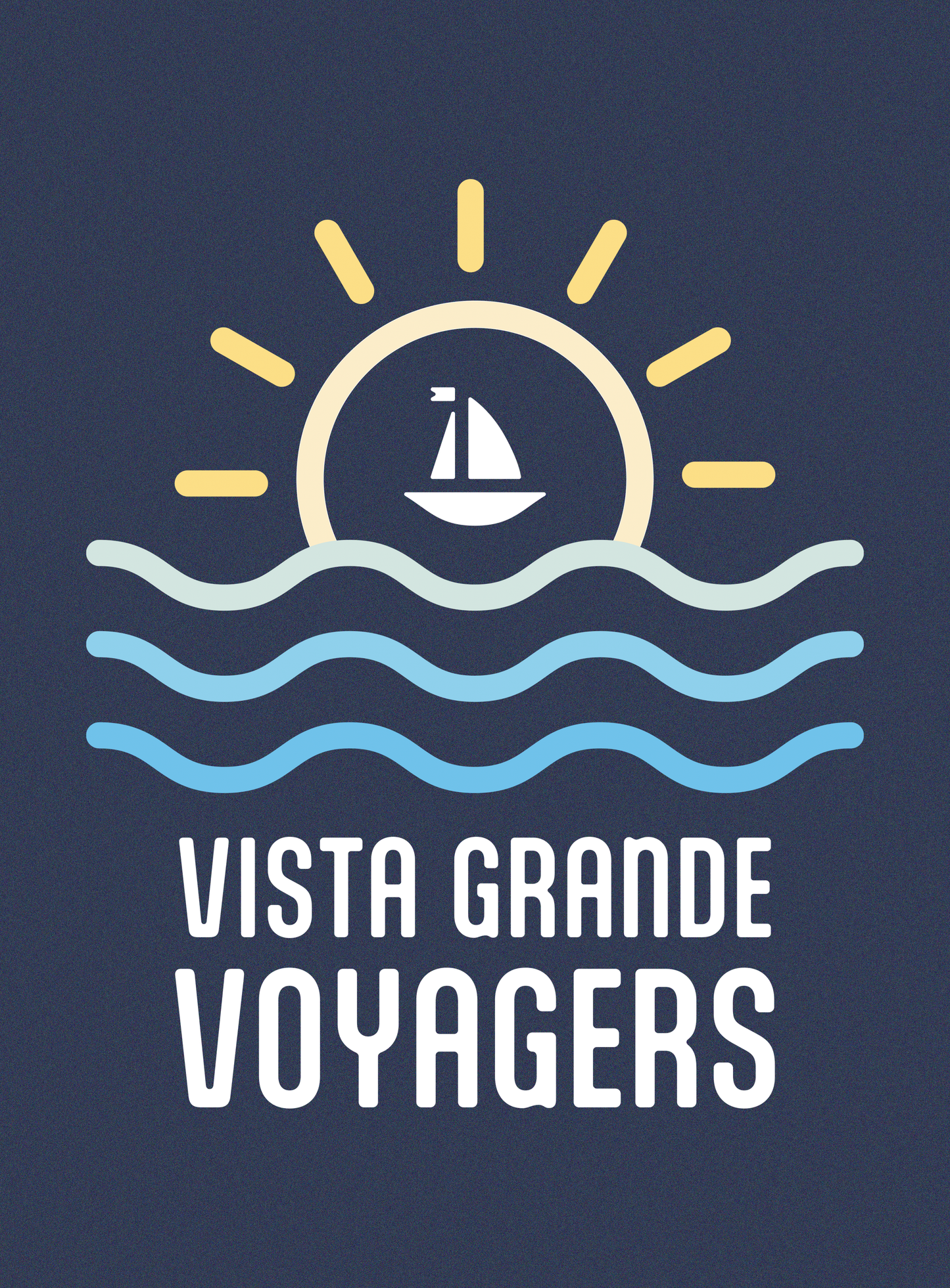 V-Neck: VG Voyagers Sun Tee - Heather Navy