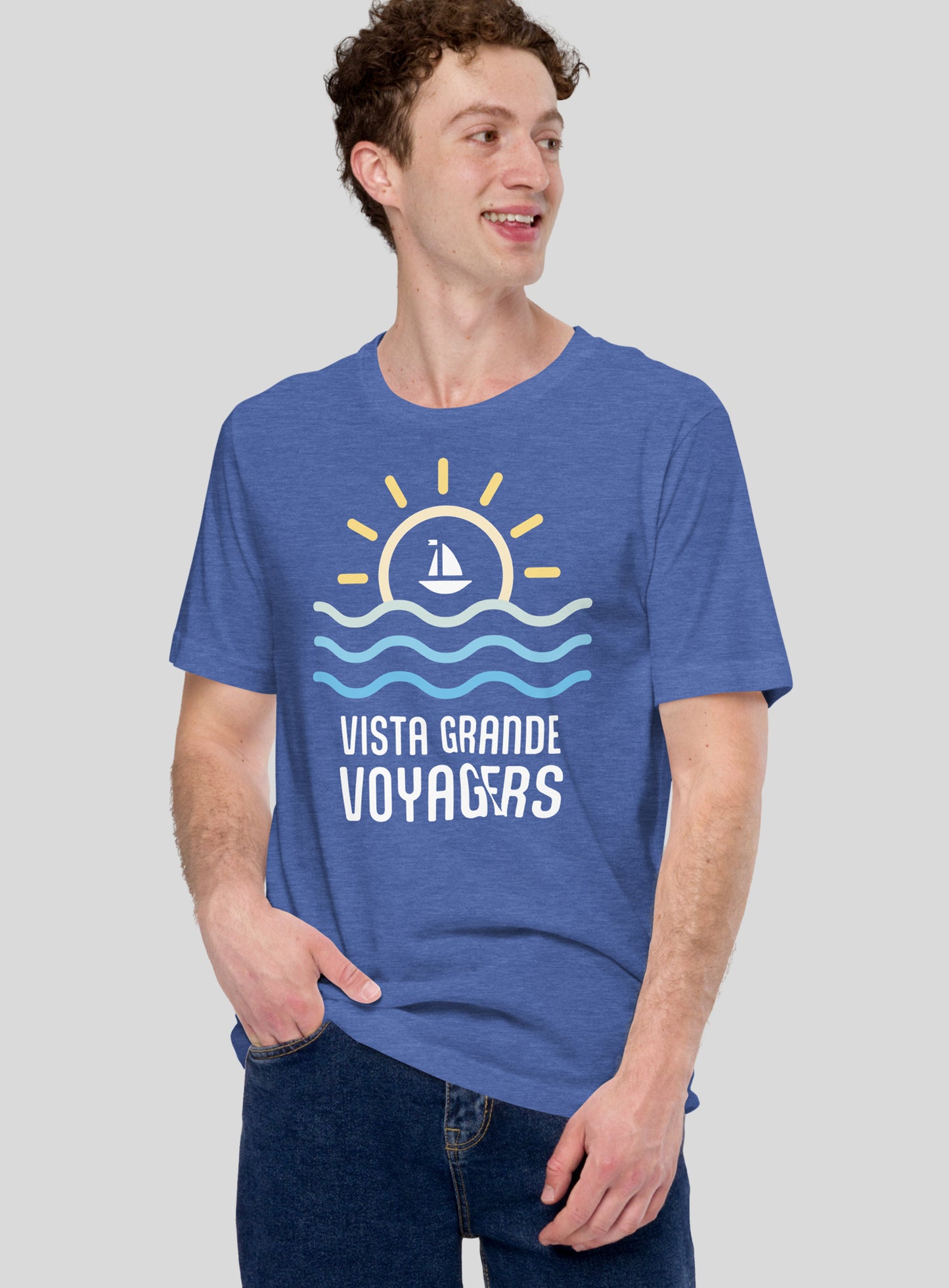 Unisex: VG Voyagers Sun Tee - Heather True Royal